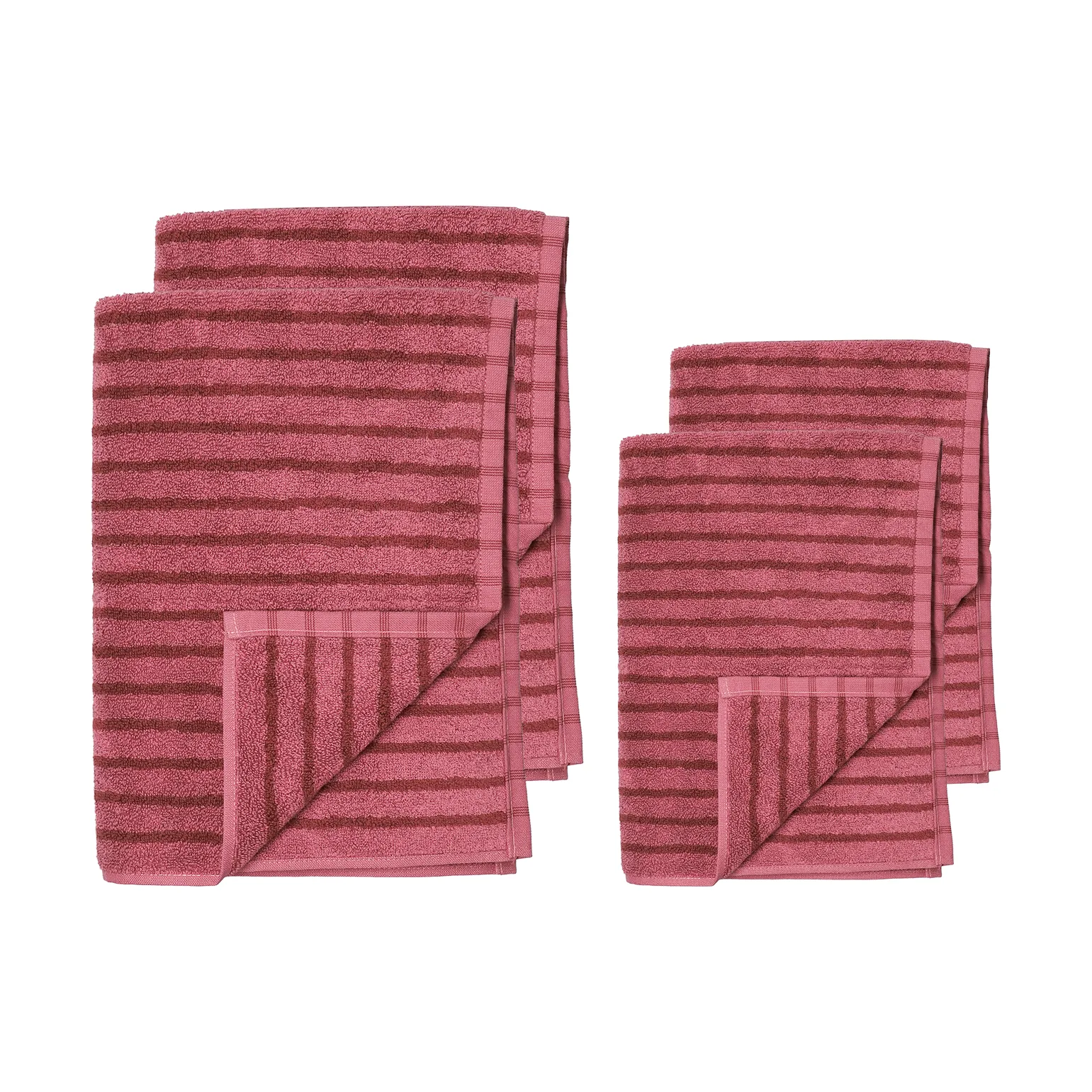 Drift タオルセット 4個 - Pink-Red,  Scandi Living