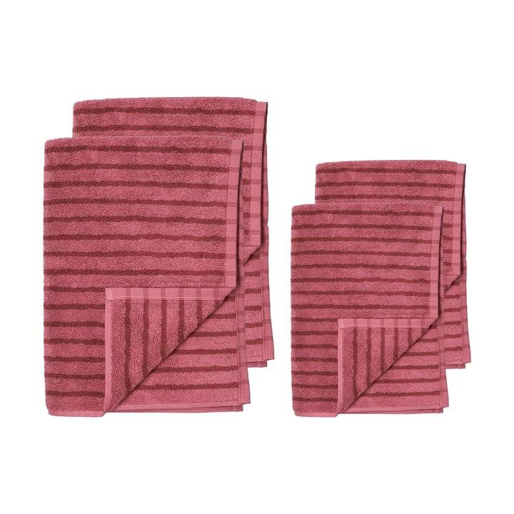 Drift タオルセット 4個 - Pink-Red - Scandi Living