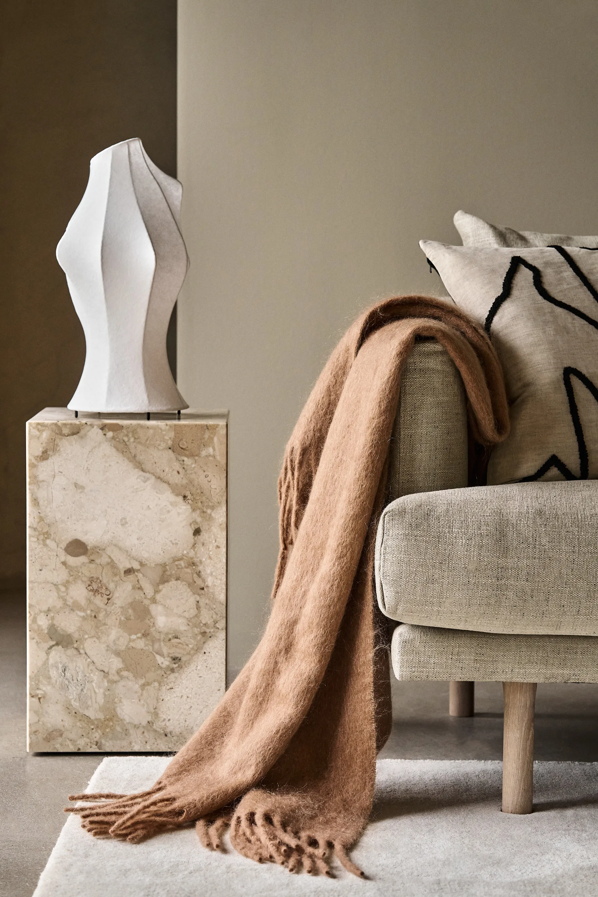 Dune モヘアブランケット 130x170 cm, Wheat Scandi Living | スカンジリビング