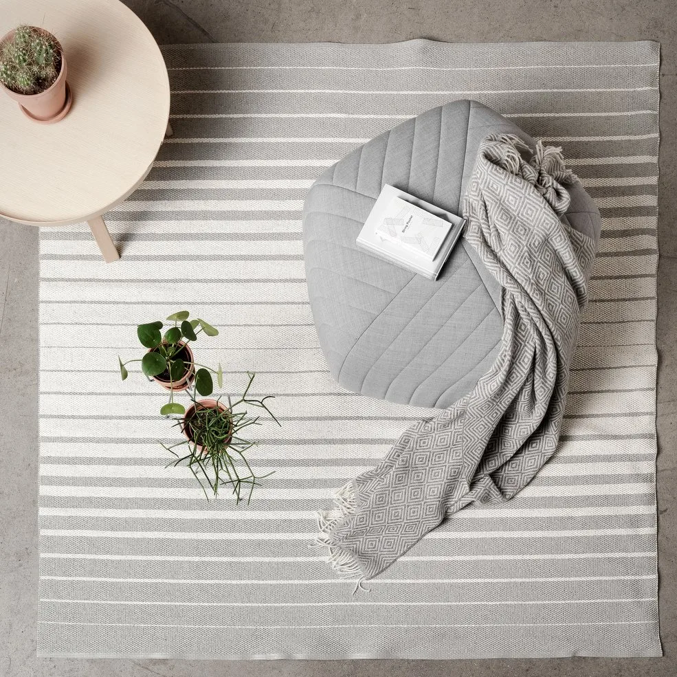 Fade ラグ ラージ コンクリート (グレー), 200x200cm Scandi Living | スカンジリビング