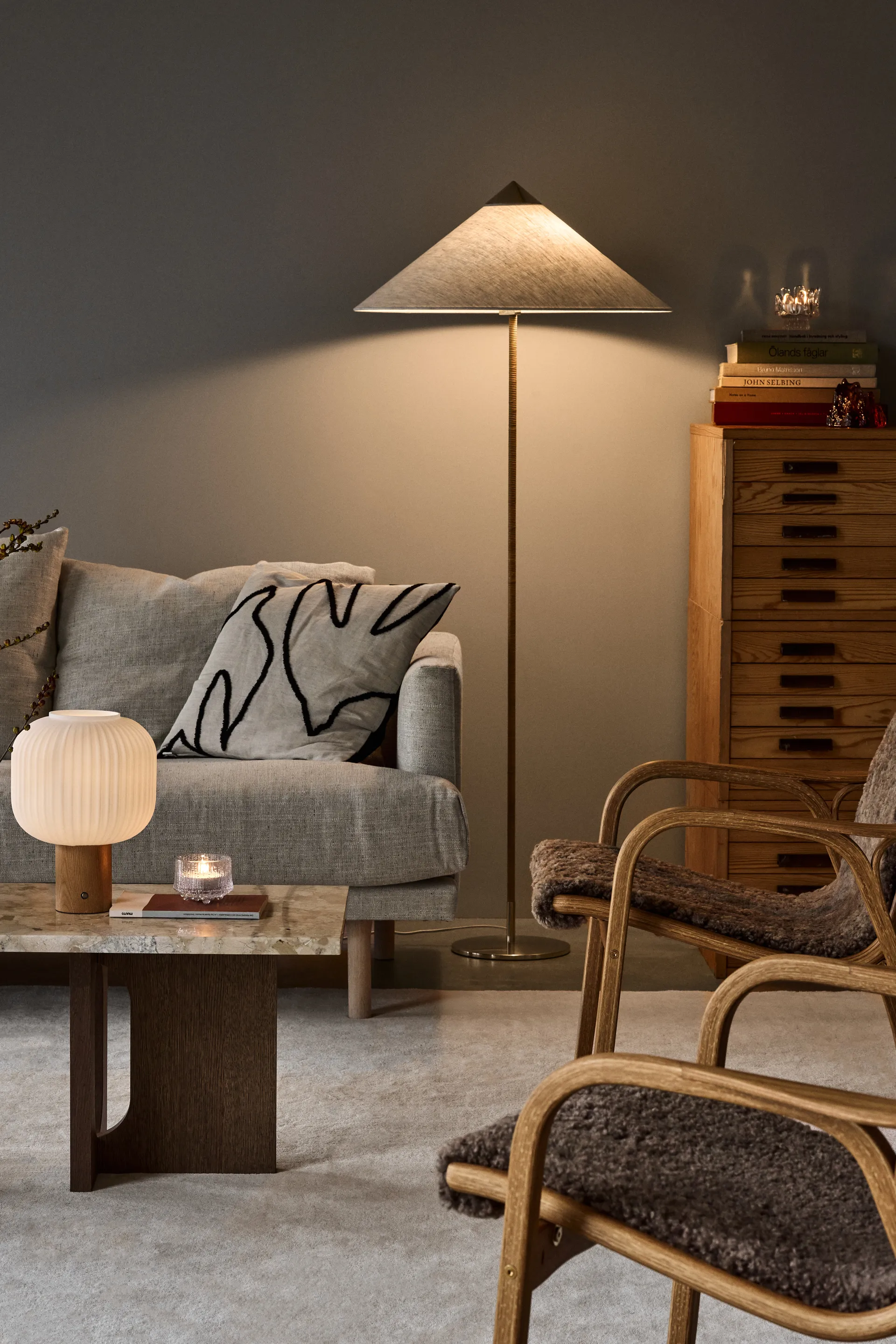 Fair ポータブルテーブルランプ, Frosted glass-ash Scandi Living | スカンジリビング