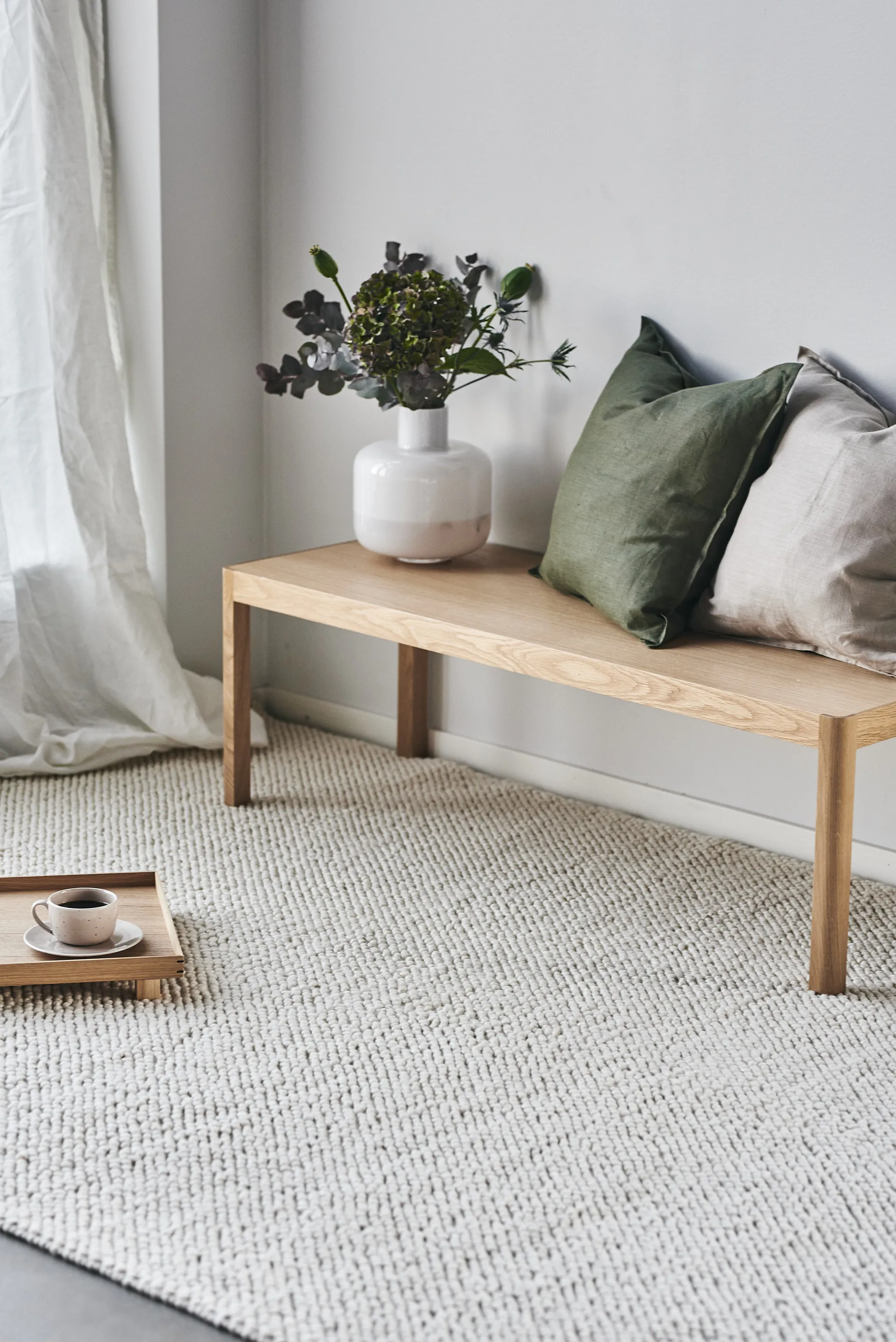 Flock ウールカーペット natural white, 170x240 cm Scandi Living | スカンジリビング