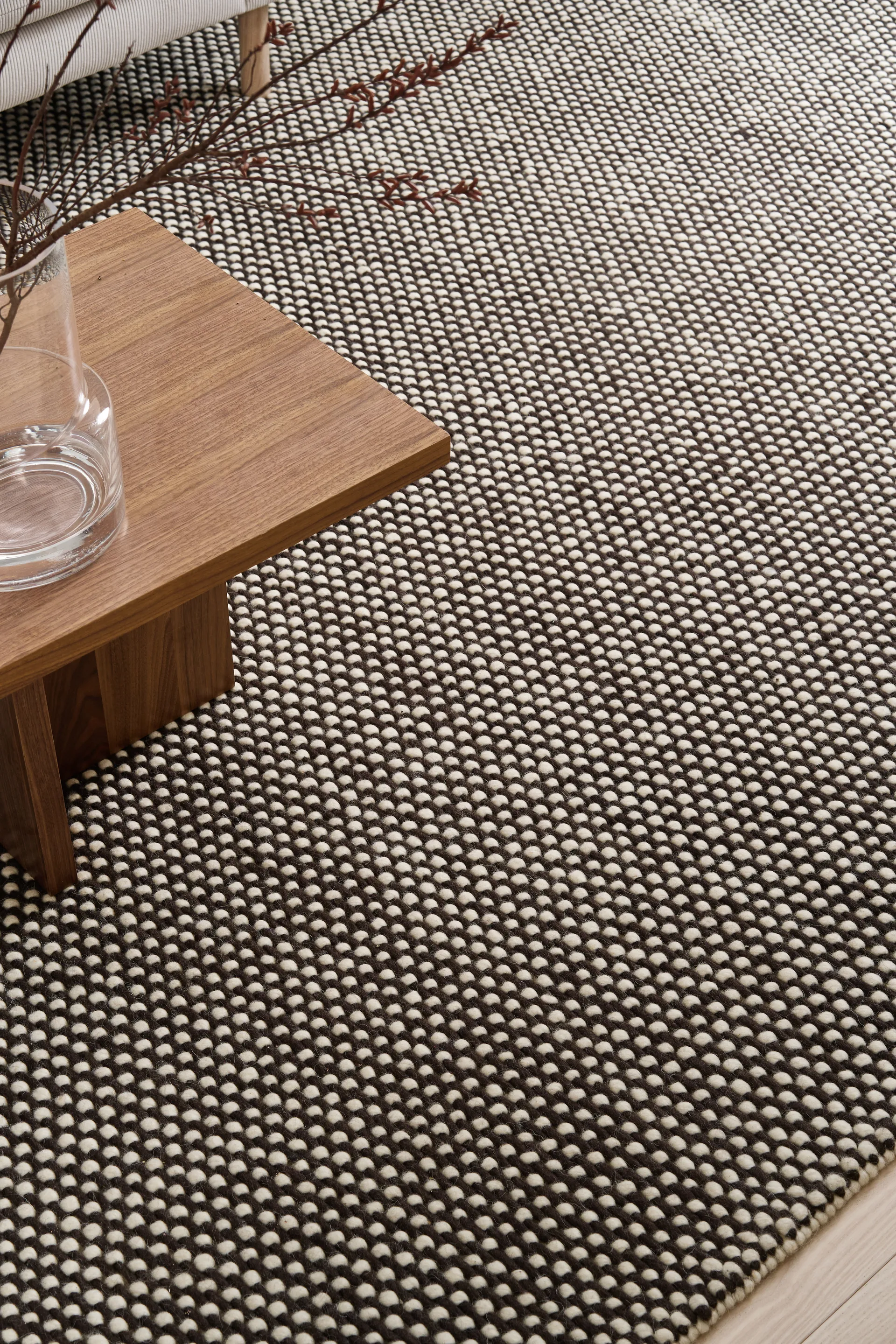 Hill ウールラグ white/brown, 200x300 cm Scandi Living | スカンジリビング