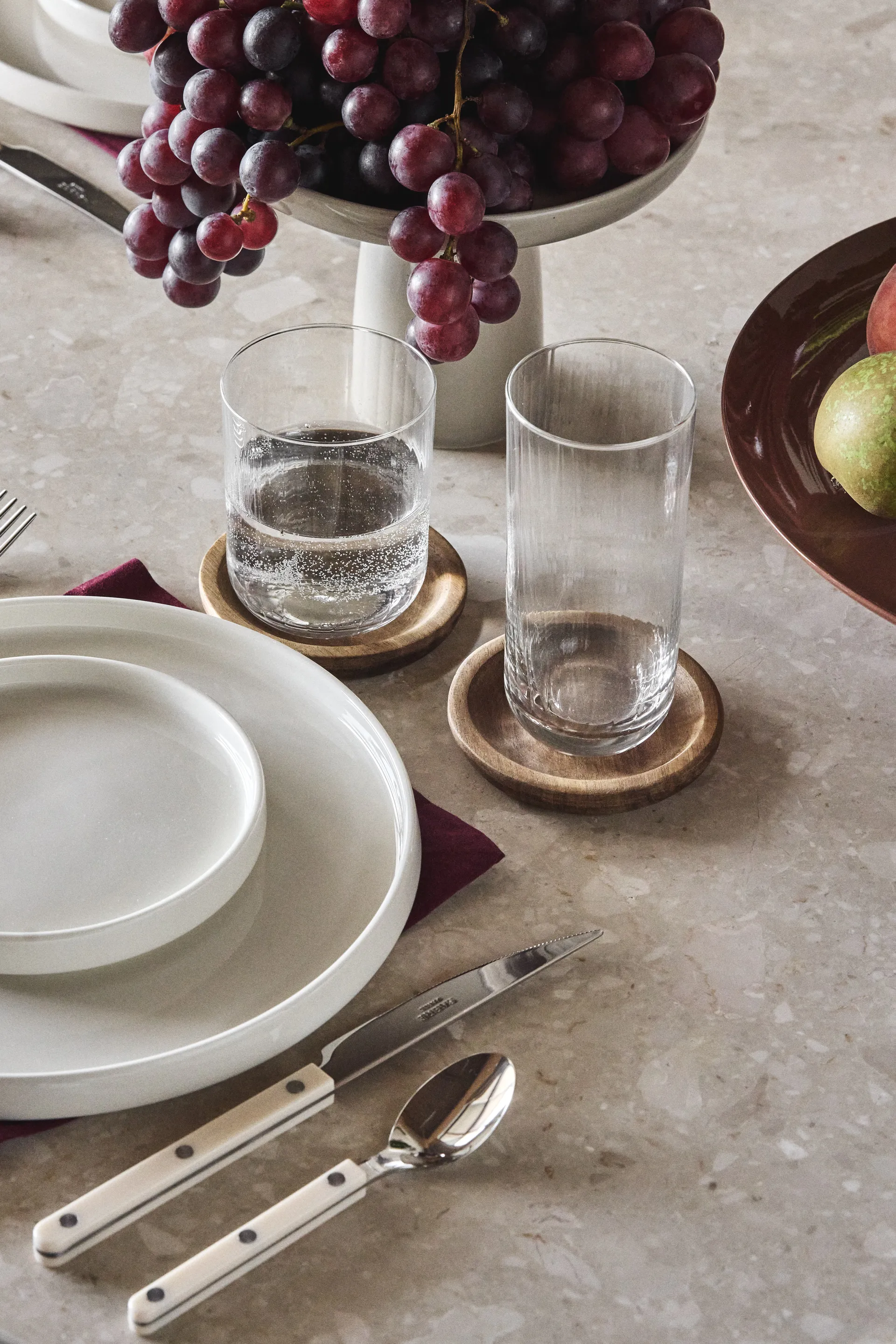 Hollow ガラスコースター Ø9 cm 4枚, Acacia Scandi Living | スカンジリビング