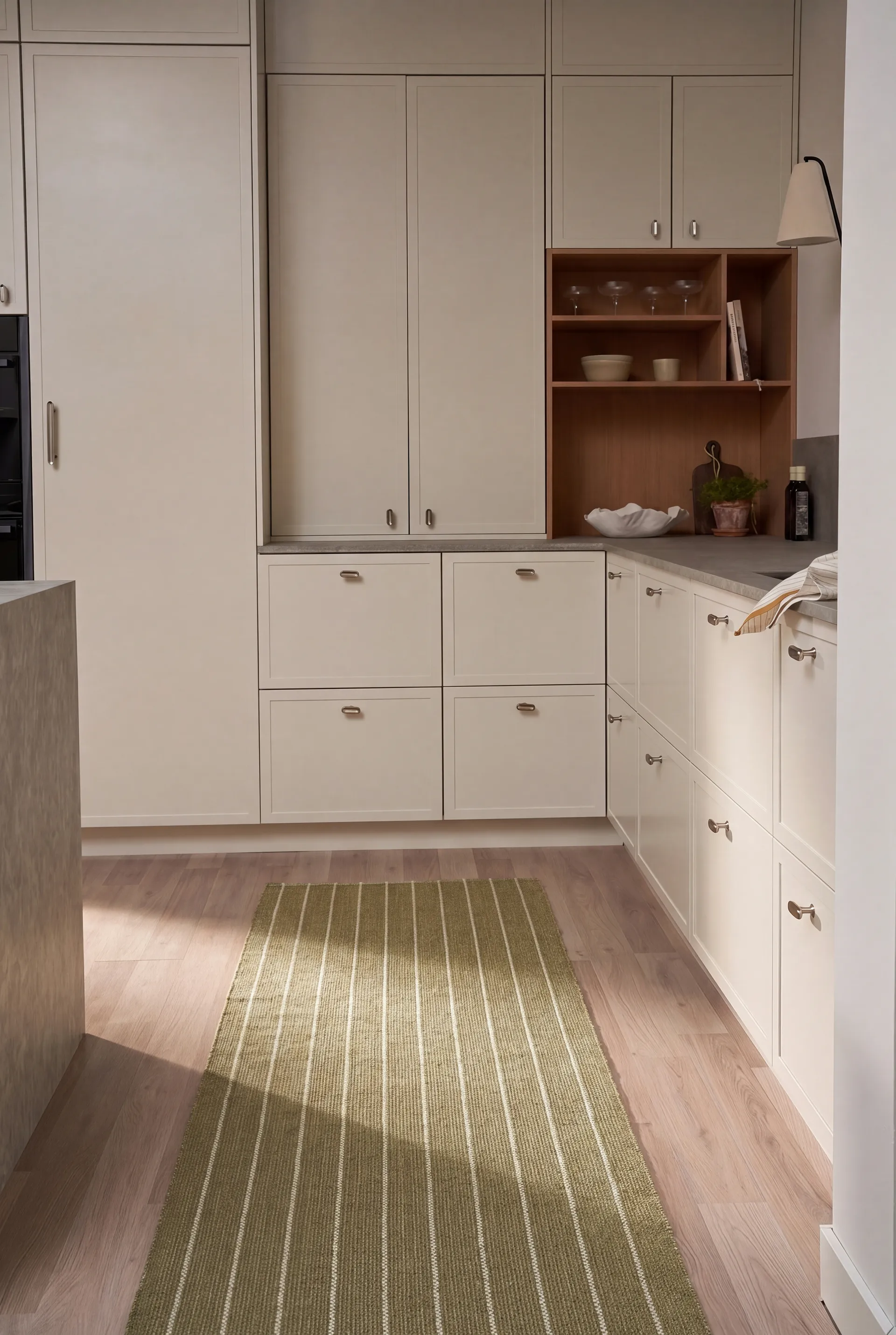 Lane ランナーラグ, Olive green, 70x200 cm Scandi Living | スカンジリビング