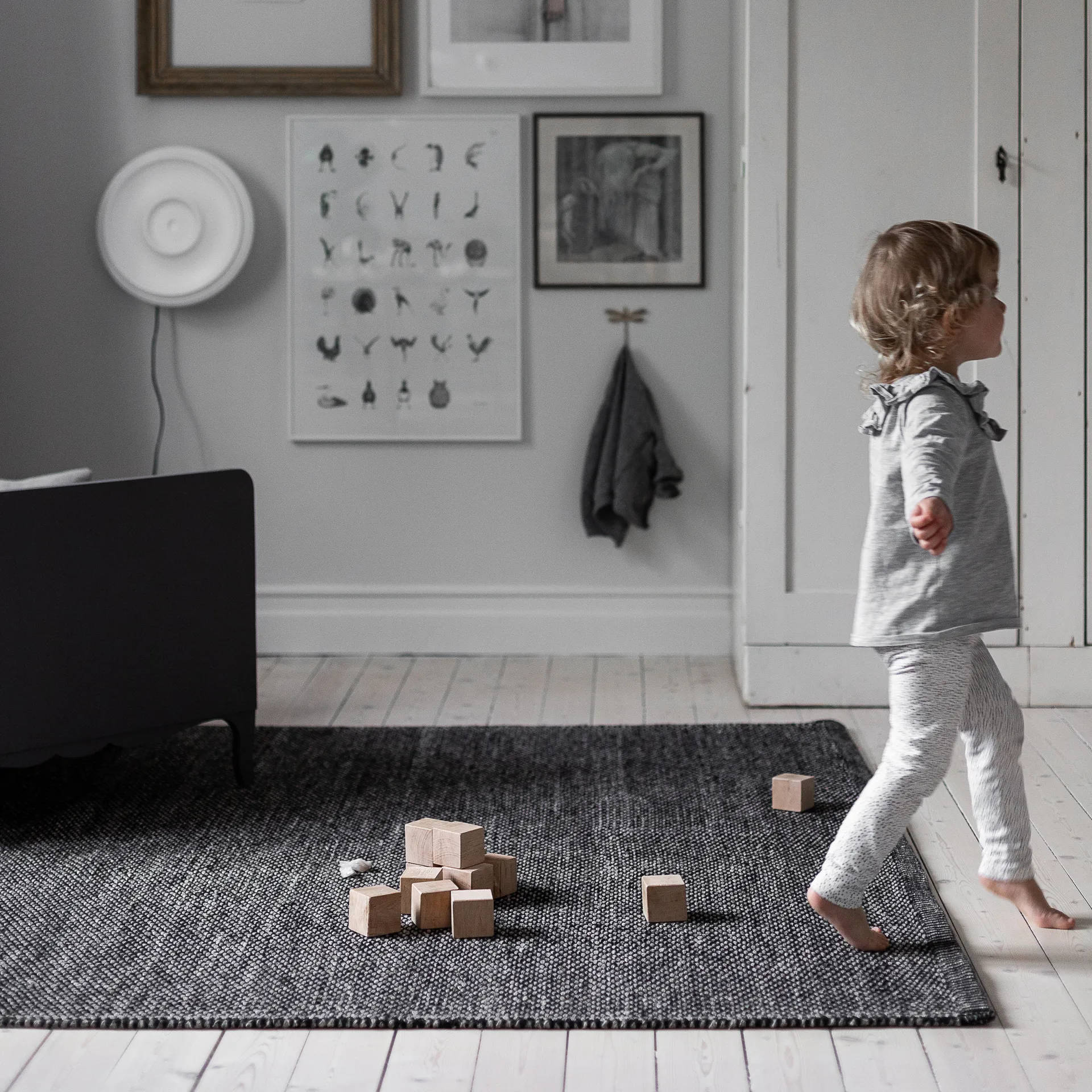 Lea ウールカーペット ブラック, 170x240 cm Scandi Living | スカンジリビング