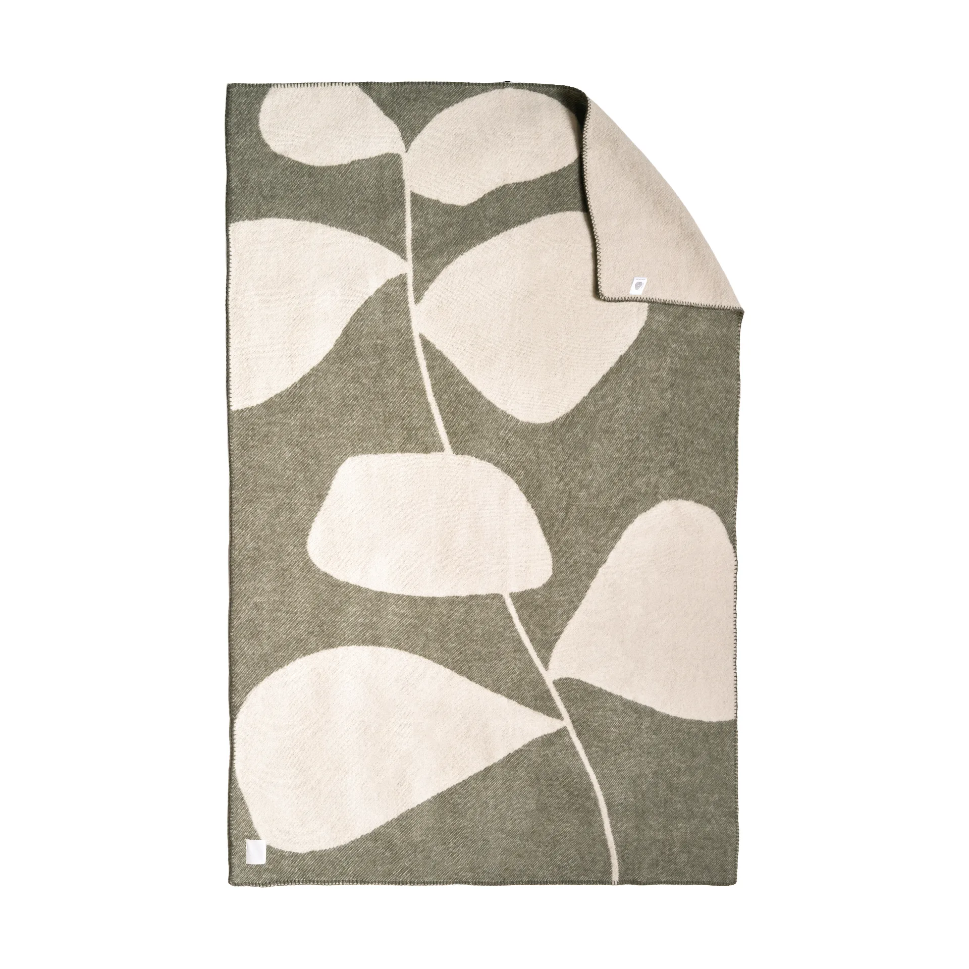 Leaf ウールブランケット 130x180 cm, Khaki green Scandi Living | スカンジリビング