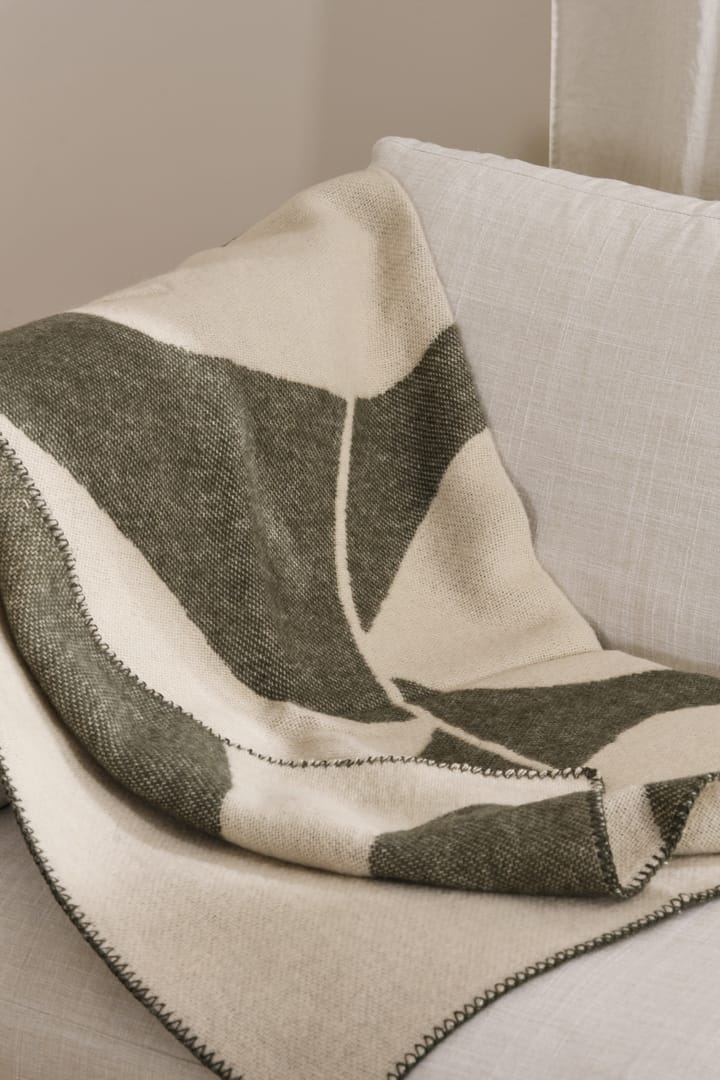 Leaf ウールブランケット 130x180 cm, Khaki green Scandi Living | スカンジリビング