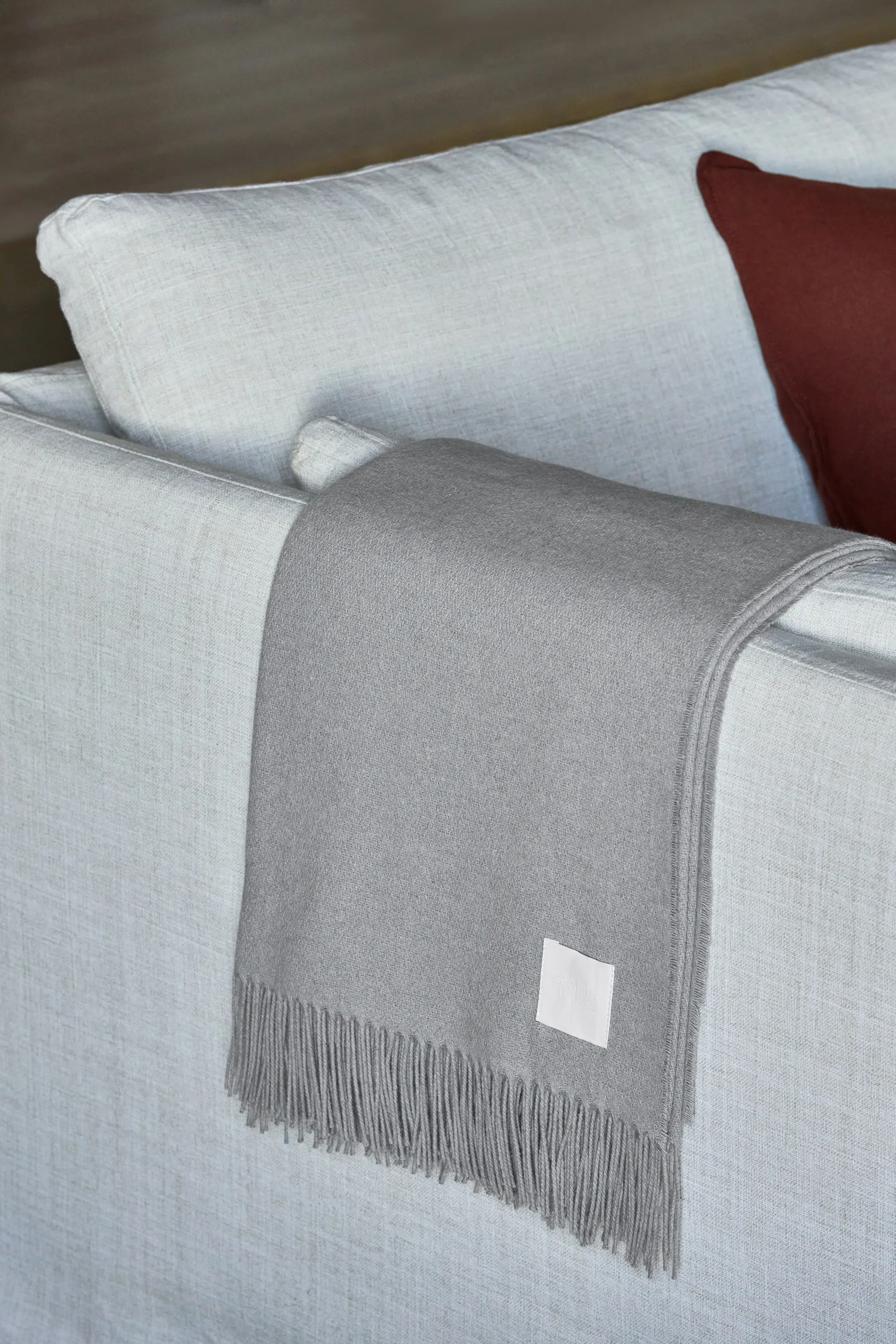 Loom コットンスロー 125x170 cm, Fog Scandi Living | スカンジリビング