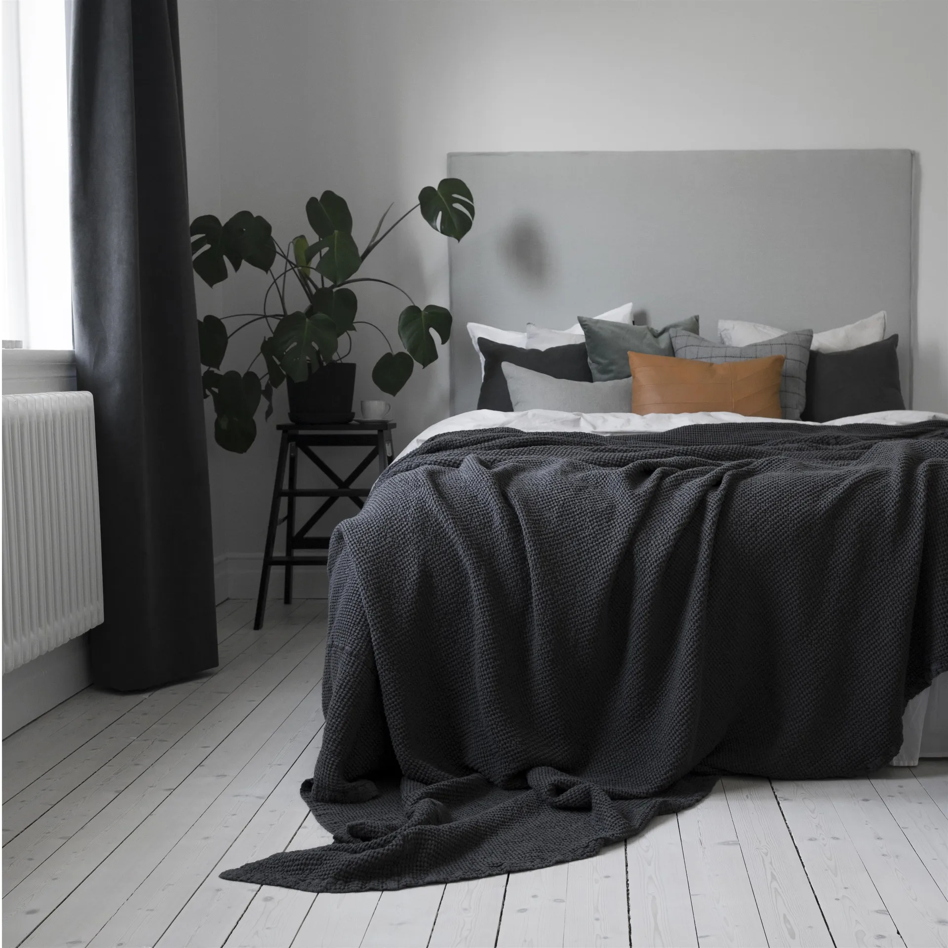 Moss ベッドスプレッド 160x260 cm, charcoal (grey) Scandi Living | スカンジリビング