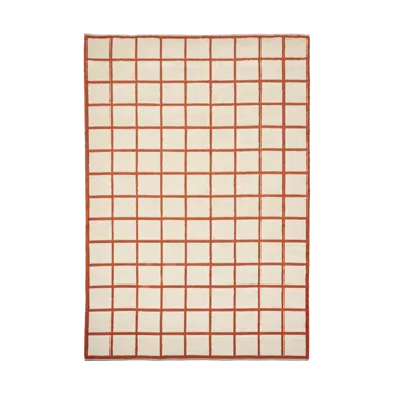 Pasture ウールラグ ナチュラルホワイト／ラスト - 170x240 cm - Scandi Living | スカンジリビング