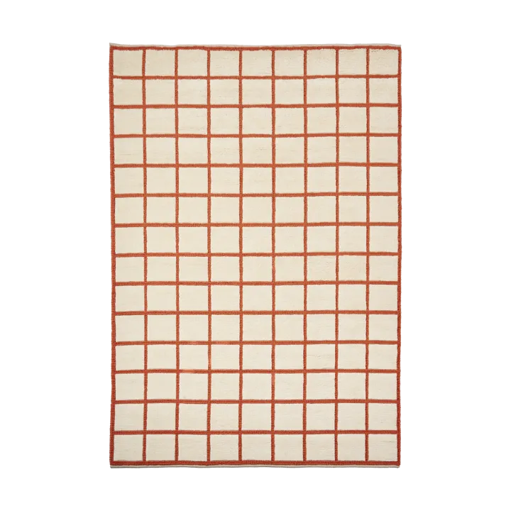 Pasture ウールラグ ナチュラルホワイト／ラスト - 170x240 cm - Scandi Living | スカンジリビング