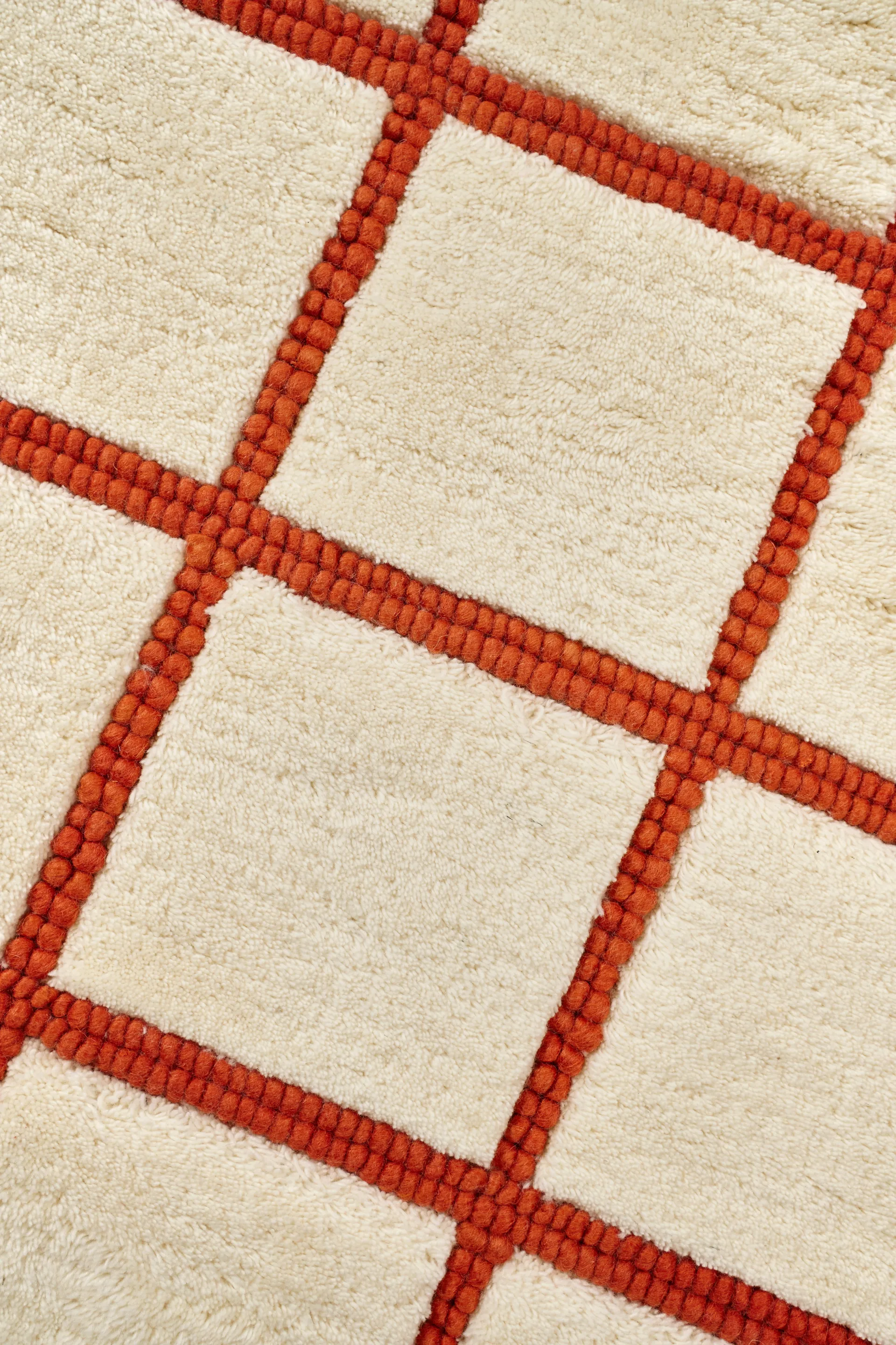 Pasture ウールラグ natural white/rust, 200x300 cm Scandi Living | スカンジリビング