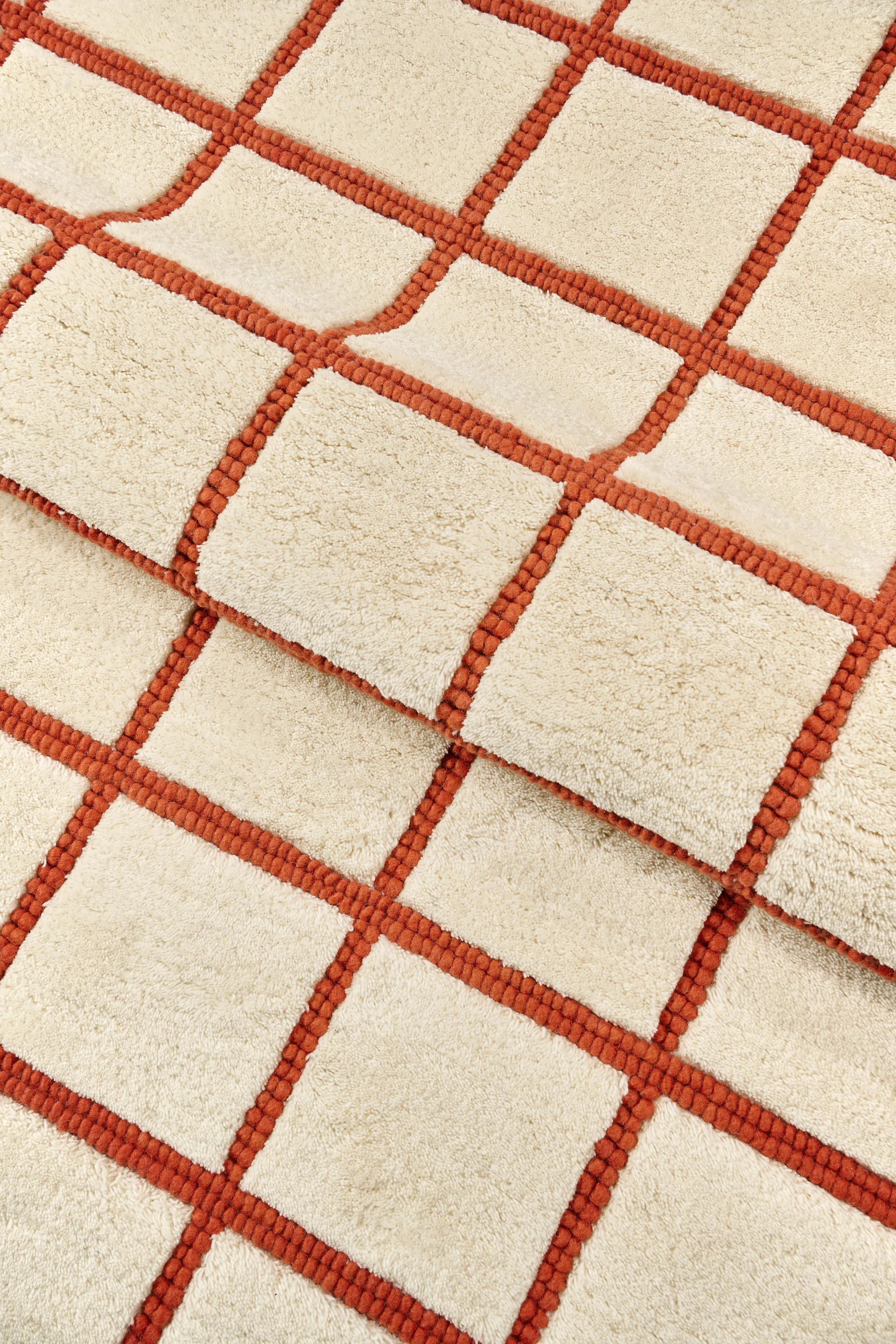 Pasture ウールラグ natural white/rust, 200x300 cm Scandi Living | スカンジリビング