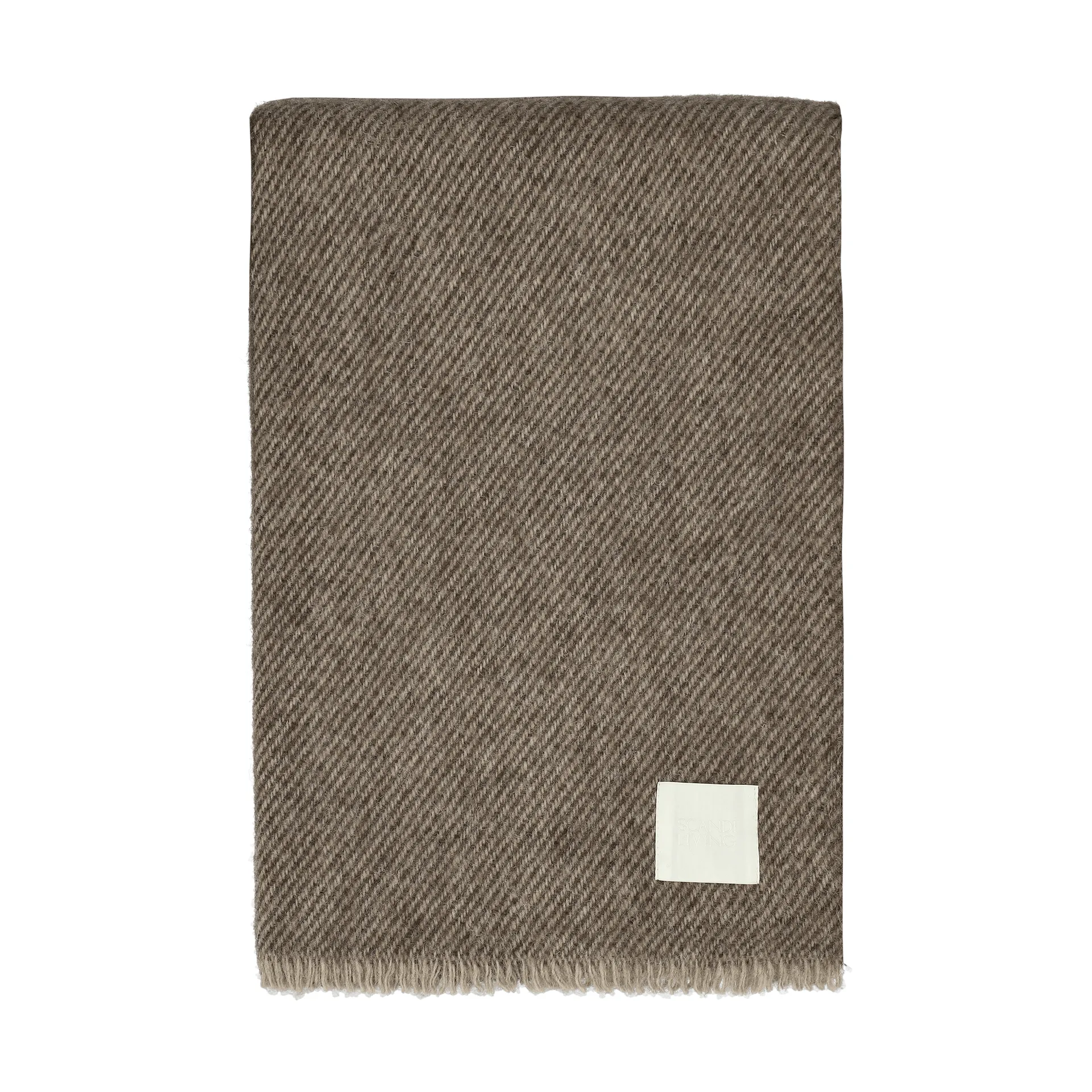 Row ストライプ柄ウールブランケット, Brown, 120x185 cm Scandi Living | スカンジリビング