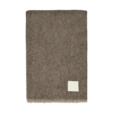 Row ストライプ柄ウールブランケット - Brown, 120x185 cm - Scandi Living | スカンジリビング
