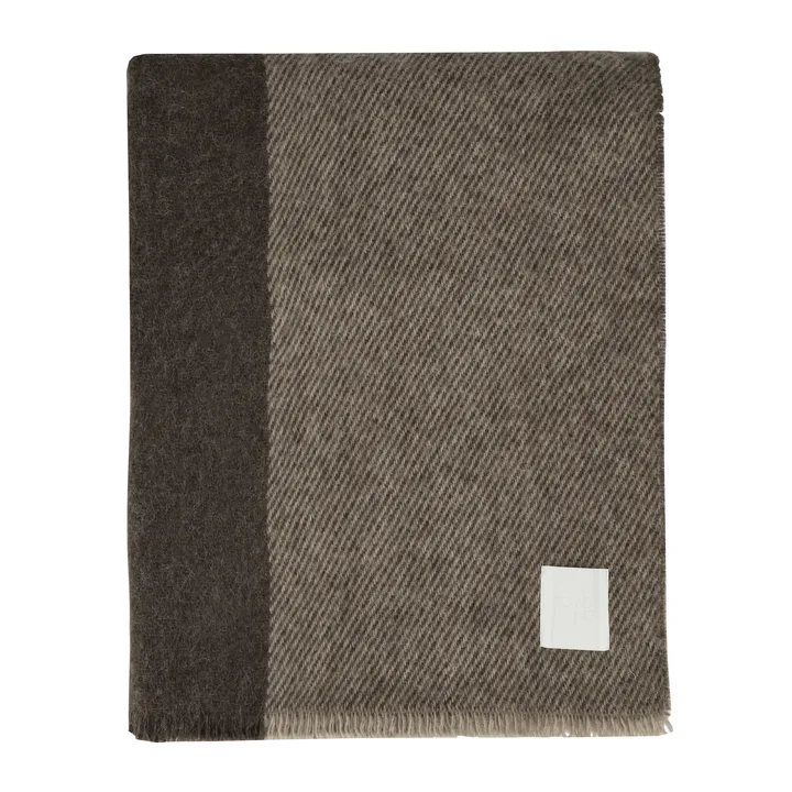 Row ストライプ柄ウールブランケット - Brown, 120x185 cm - Scandi Living | スカンジリビング