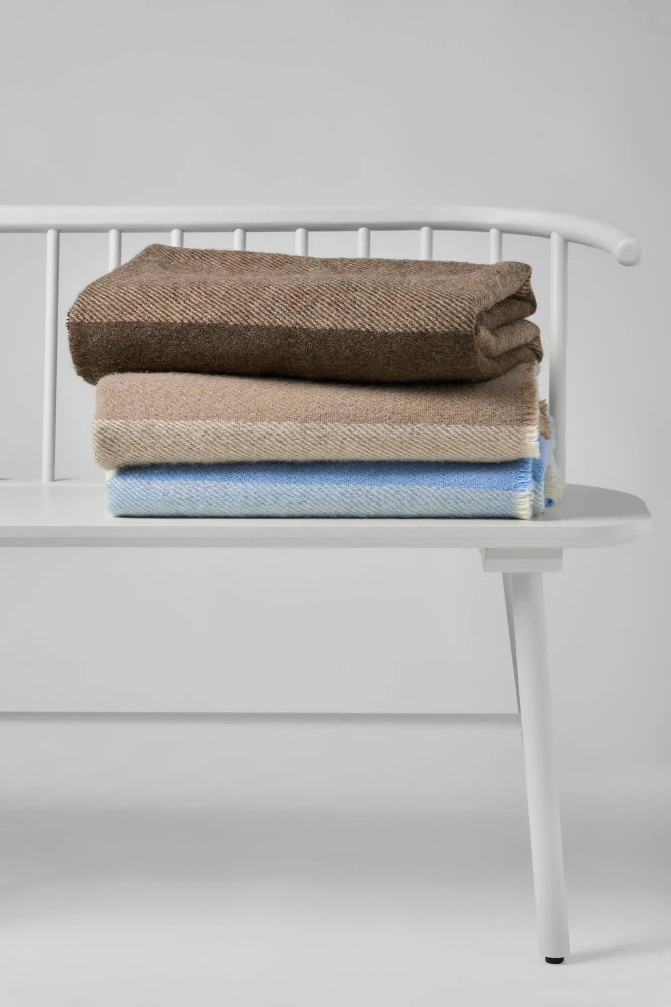 Row ストライプ柄ウールブランケット, Light blue, 120x185 cm Scandi Living | スカンジリビング