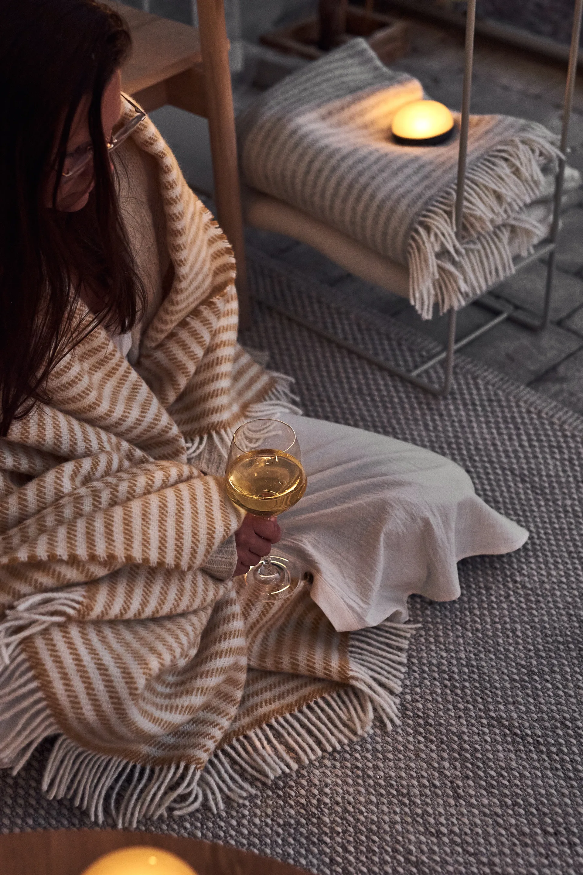 Tidal ウールスロー 130x180 cm, Mustard Scandi Living | スカンジリビング