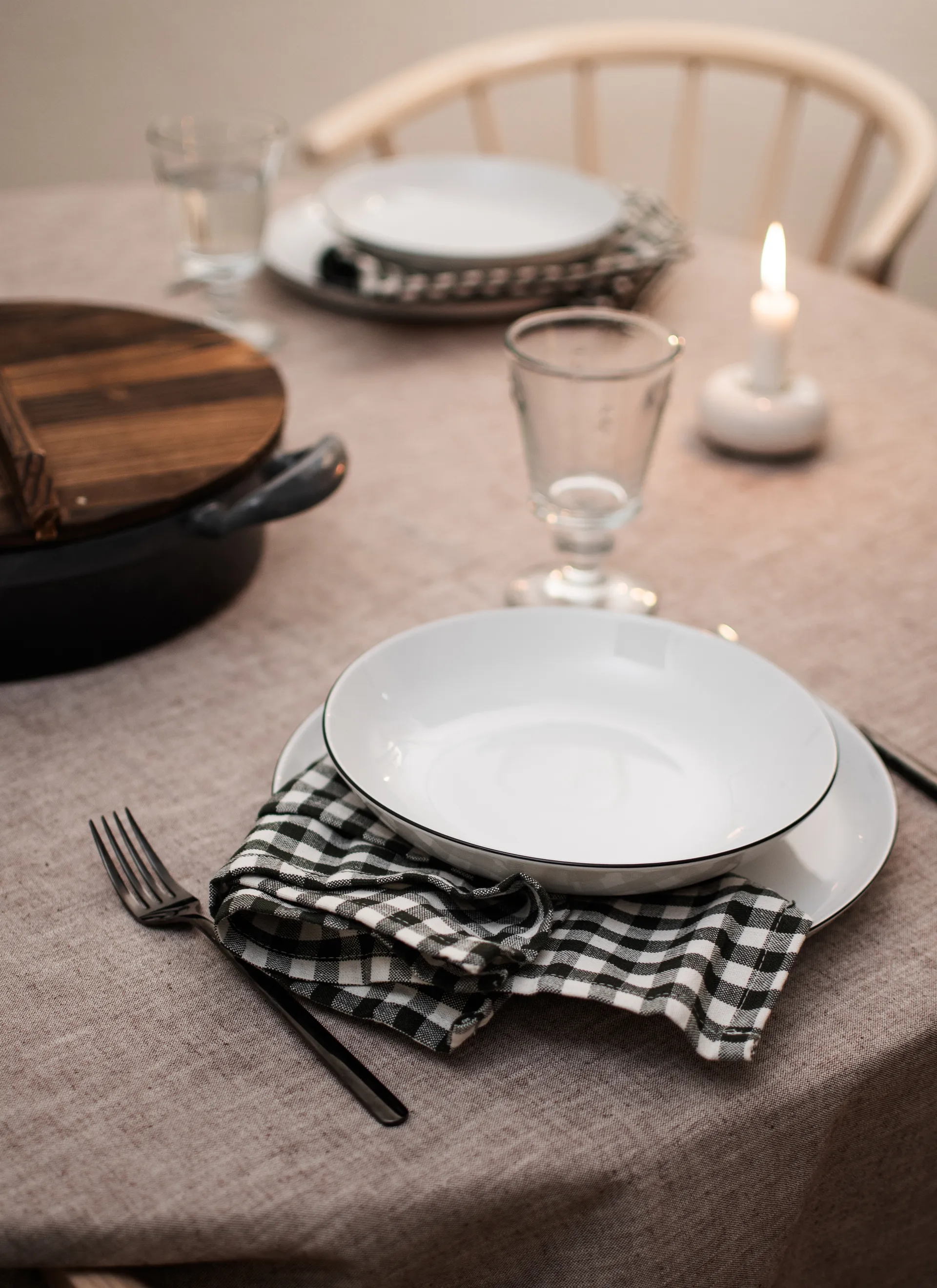 Lido black line サービスセット 12点, White with black edge Seltmann Weiden