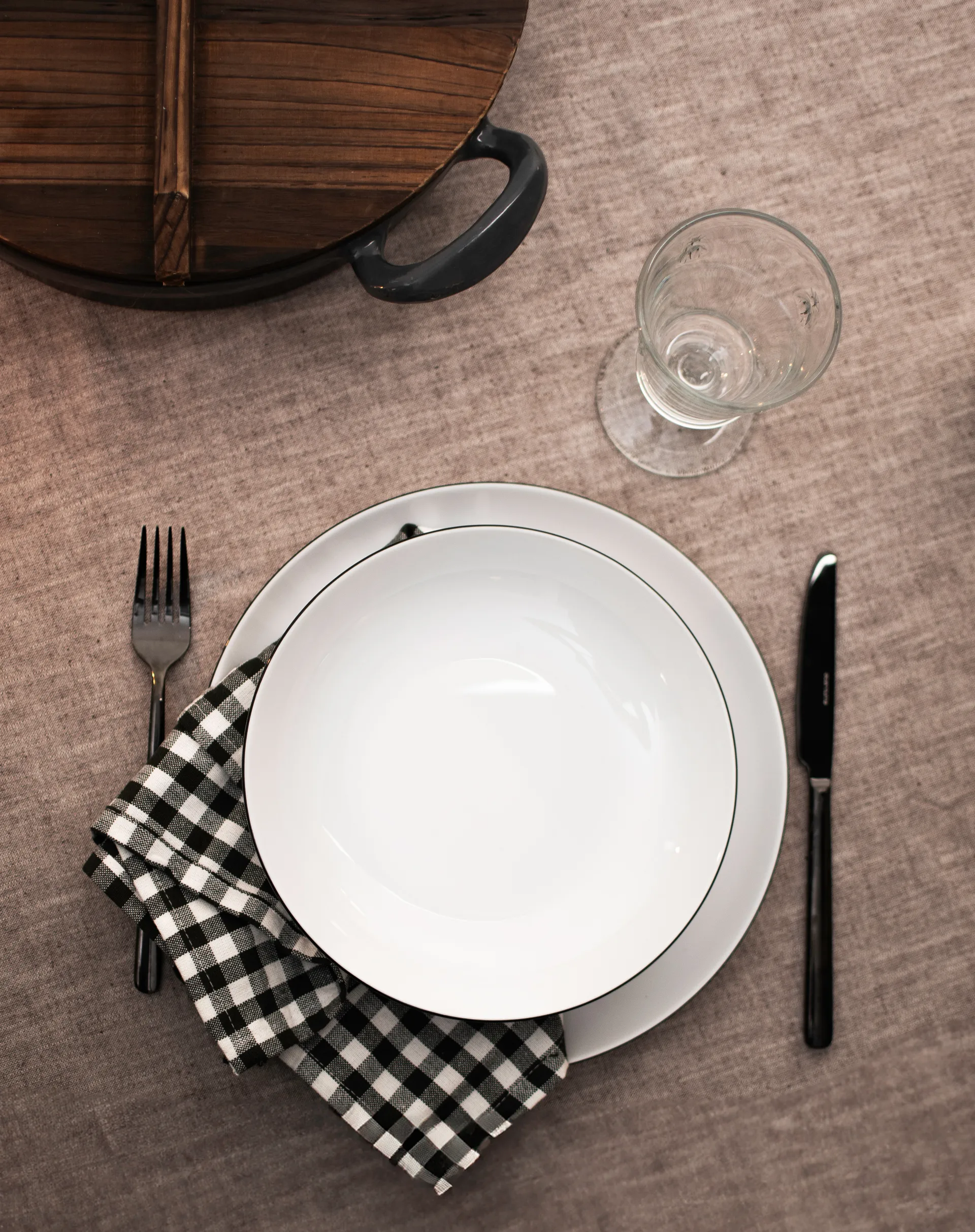 Lido black line サービスセット 12点, White with black edge Seltmann Weiden