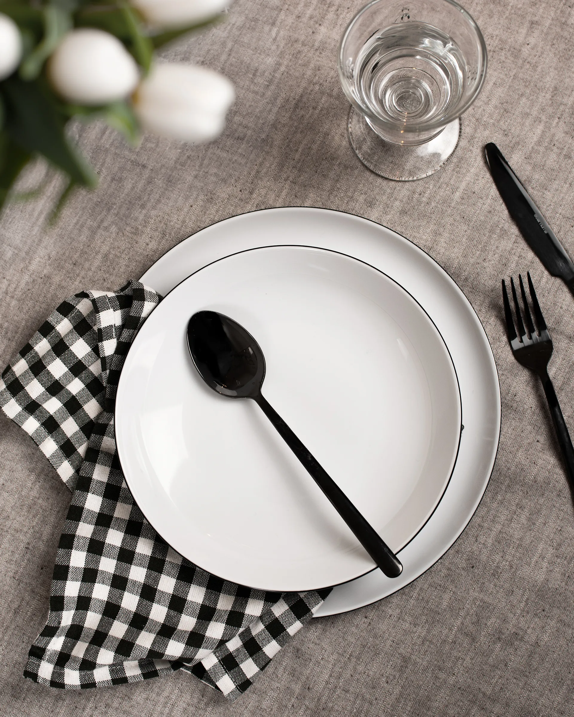 Lido black line サービスセット 12点, White with black edge Seltmann Weiden