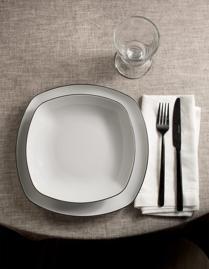 Lido black line サービスセット スクエア 12点, White with black edge Seltmann Weiden