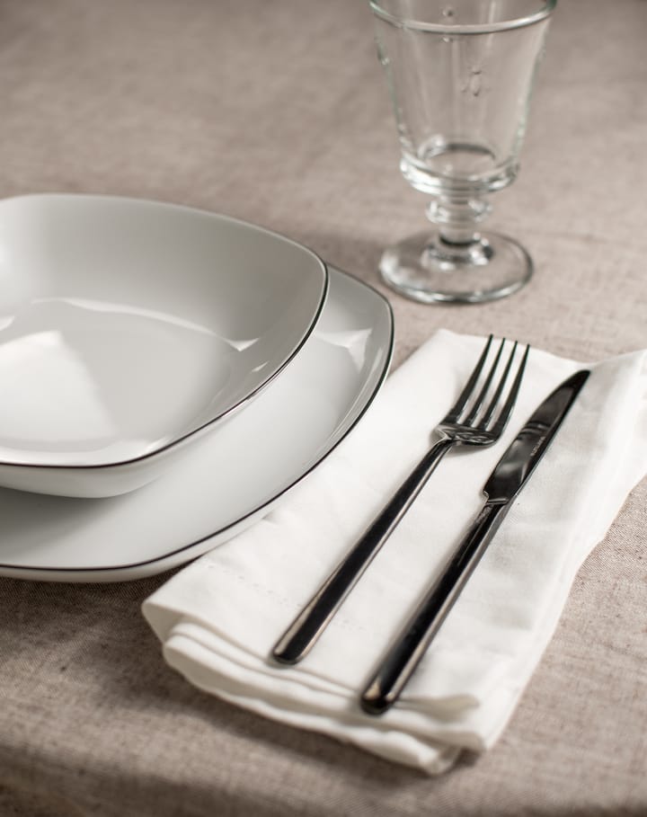 Lido black line サービスセット スクエア 12点, White with black edge Seltmann Weiden
