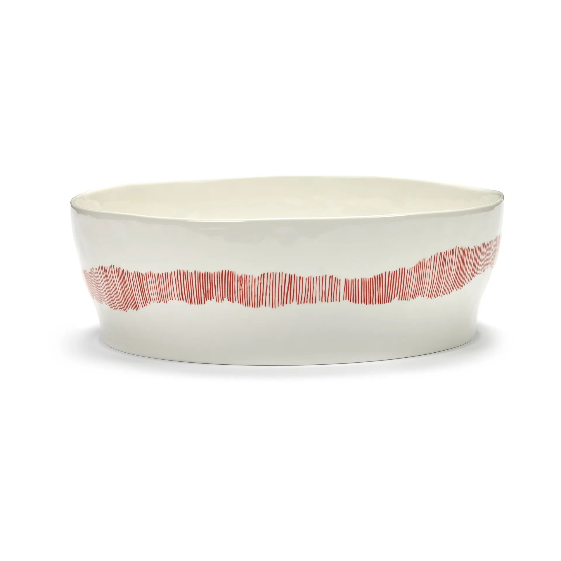 Ottolenghi Feast サラダボウル Ø27.5 cm, White stripes-red Serax | セラックス