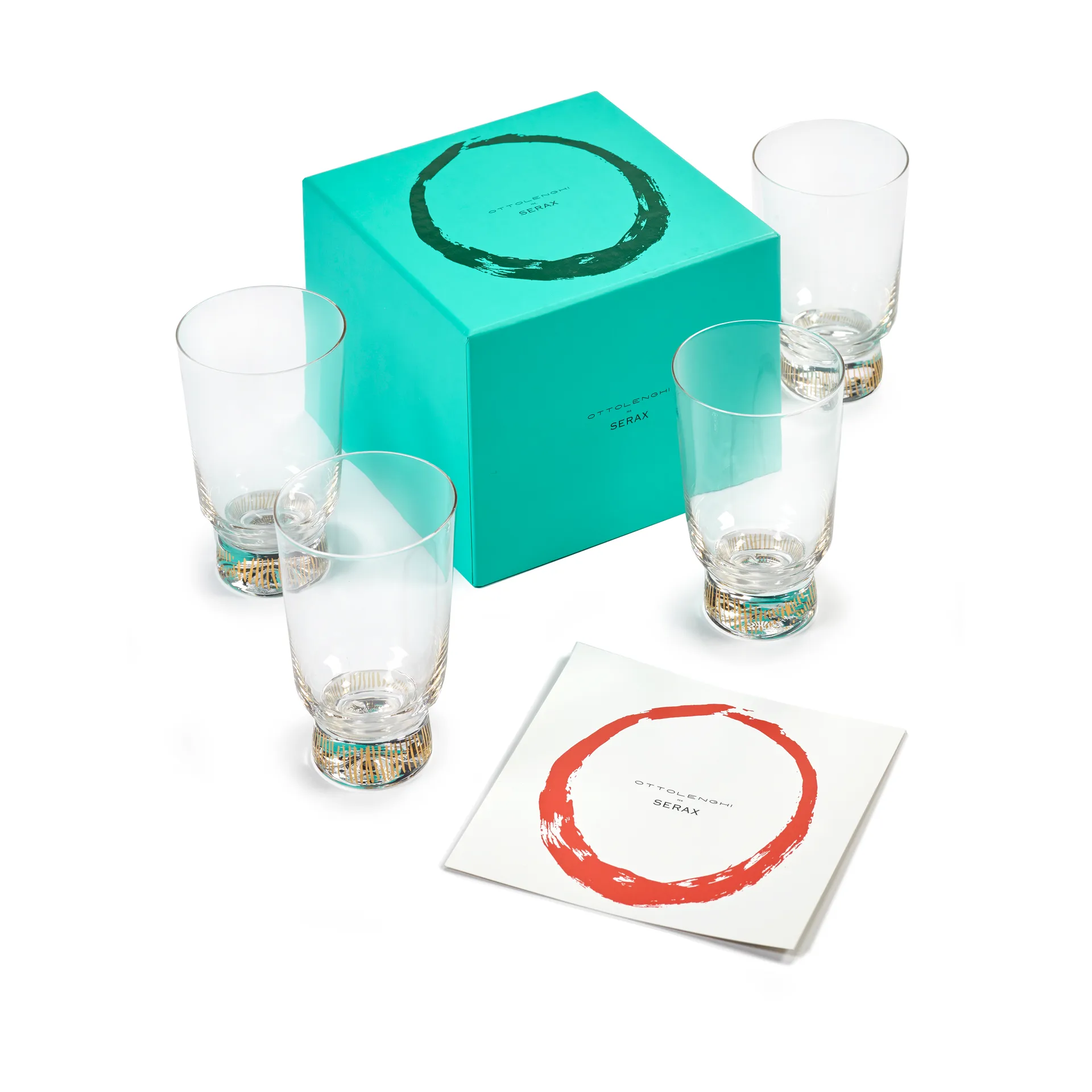 Ottolenghi Feast グラス 33 cl 4個セット, Stripes gold Serax | セラックス
