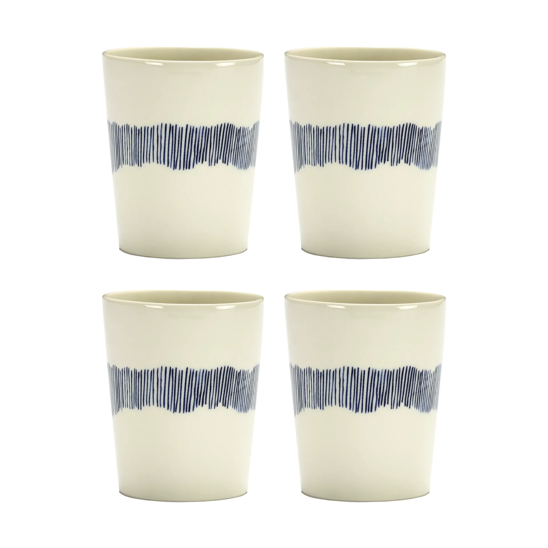 Ottolenghi Feast ティーカップ 33 cl 4個セット, White stripes-blue Serax | セラックス