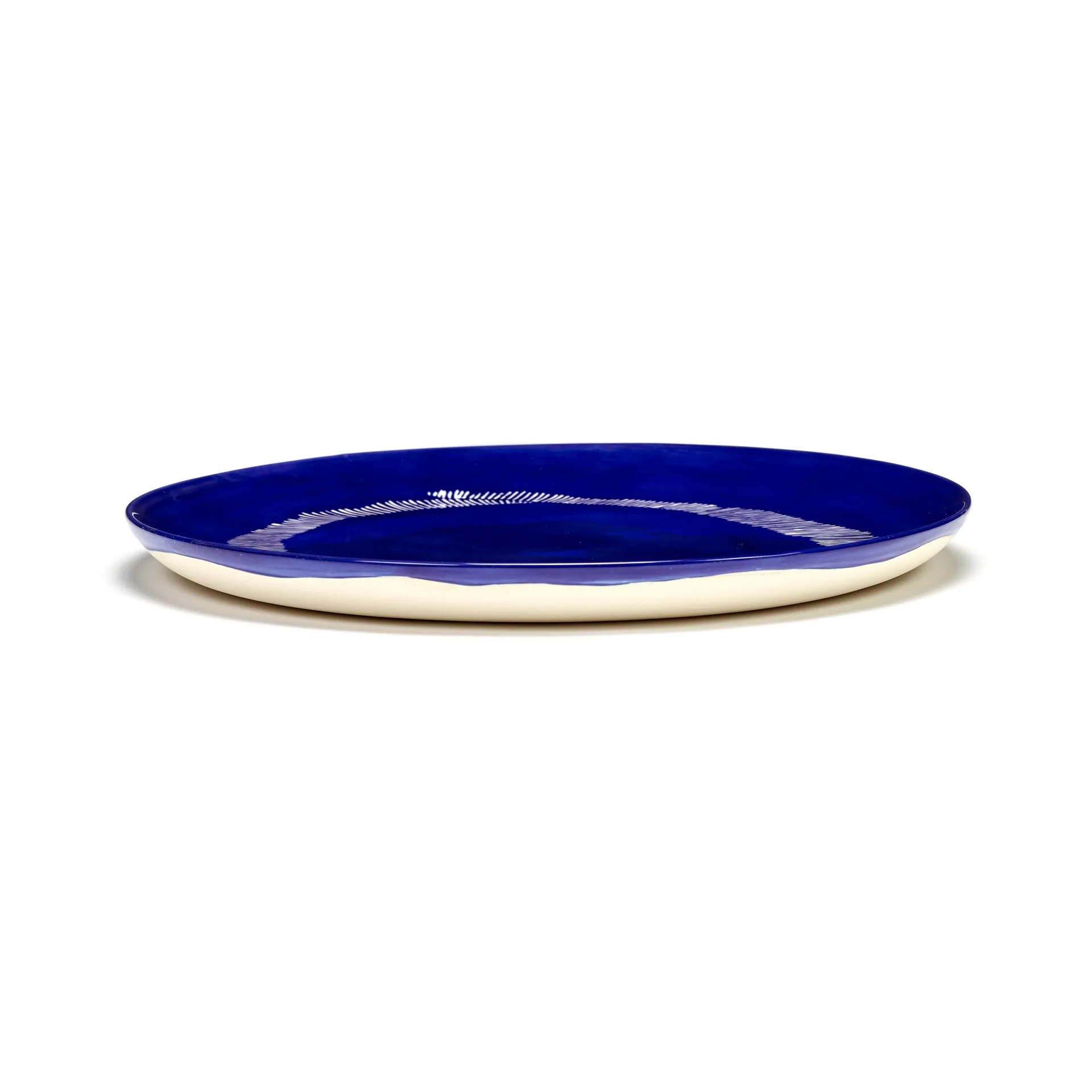 Ottolenghi Feast プレート L Ø26,5 cm 2枚, Dark blue stripes-white Serax | セラックス