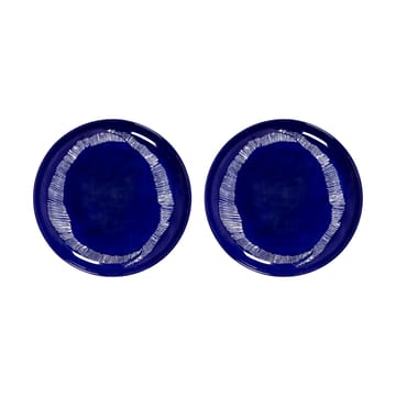 Ottolenghi Feast プレート M Ø22,5 cm 2枚 - Dark blue stripes-white - Serax | セラックス