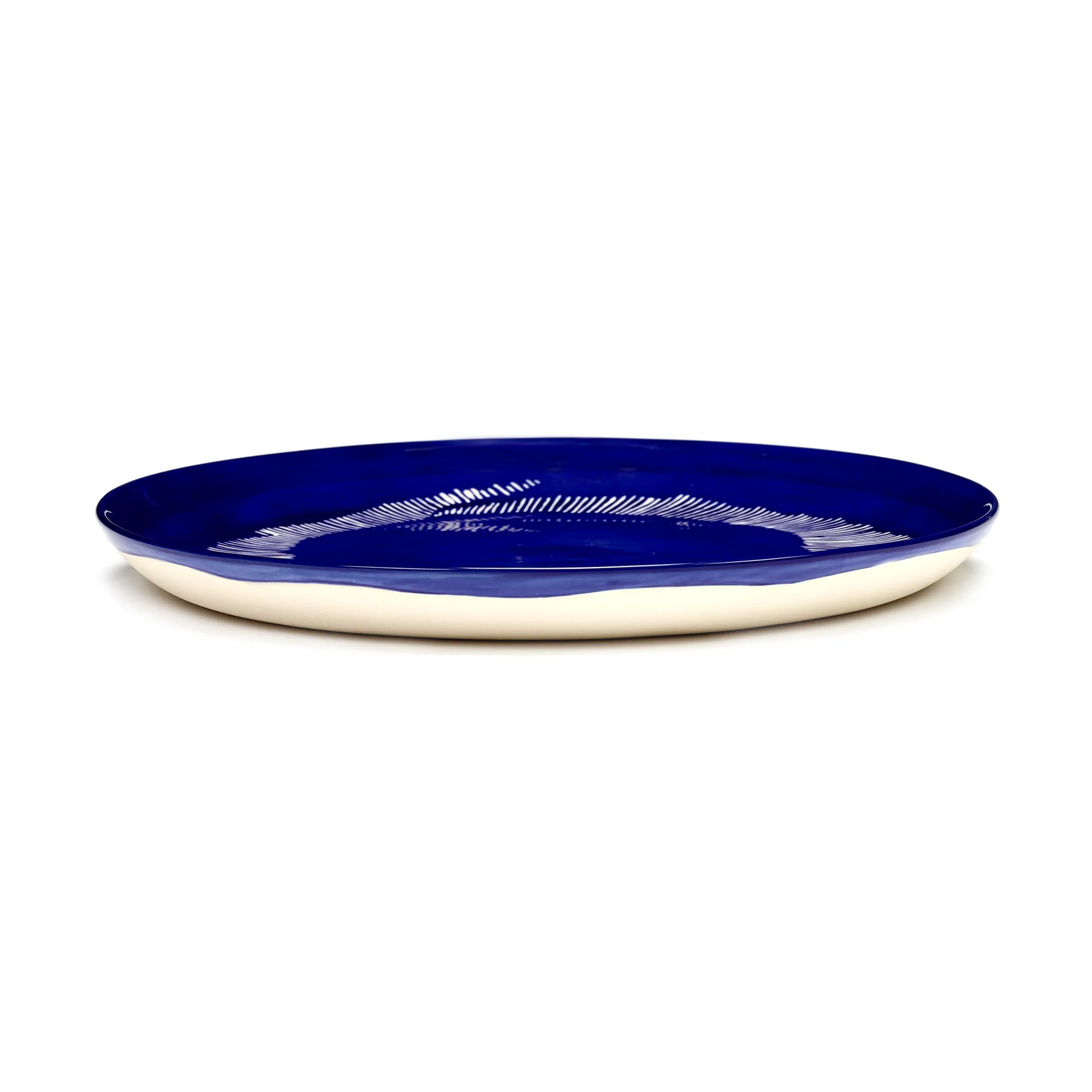 Ottolenghi Feast プレート M Ø22,5 cm 2枚, Dark blue stripes-white Serax | セラックス