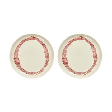 Ottolenghi Feast プレート M Ø22,5 cm 2枚 - White stripes-red - Serax | セラックス