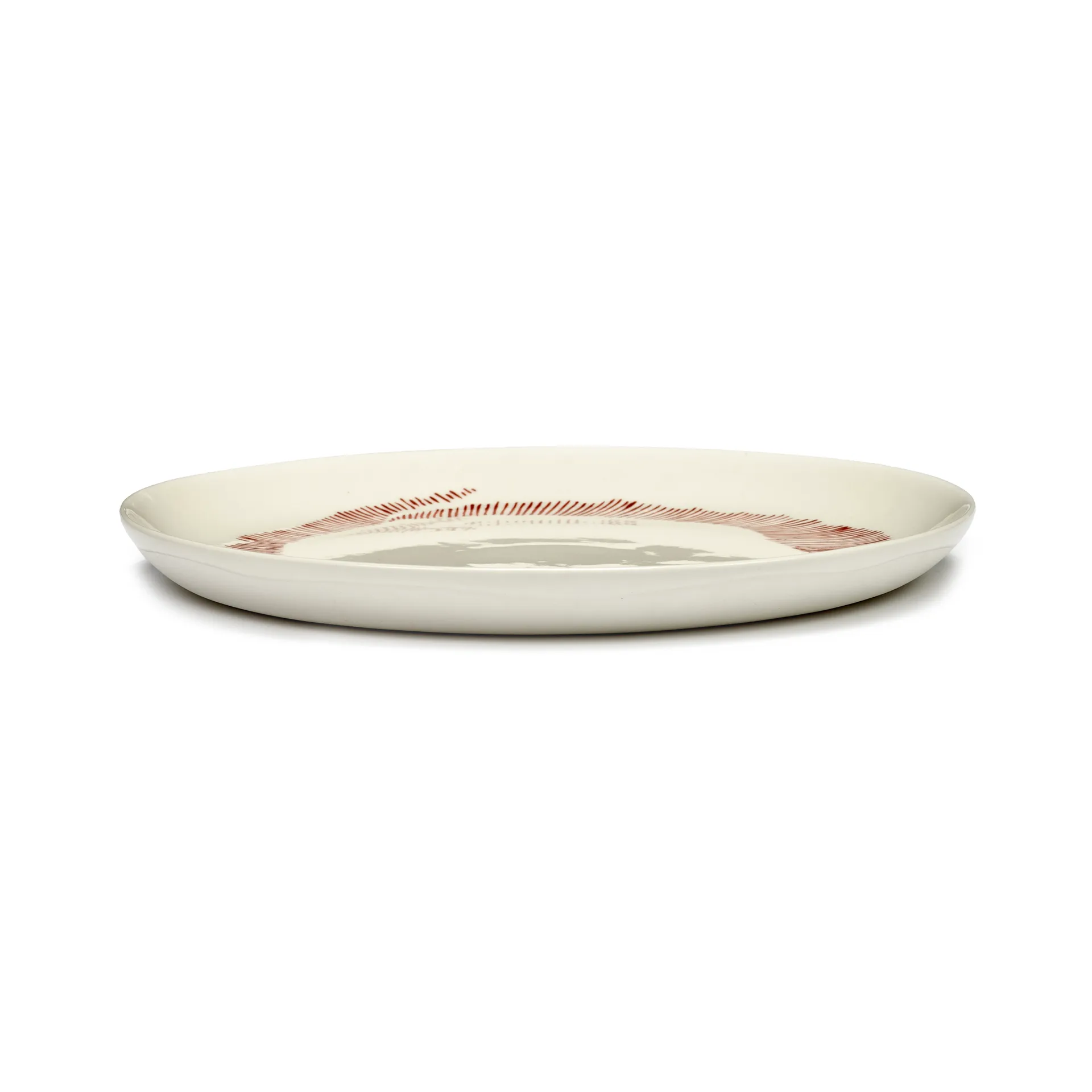 Ottolenghi Feast プレート M Ø22,5 cm 2枚, White stripes-red Serax | セラックス