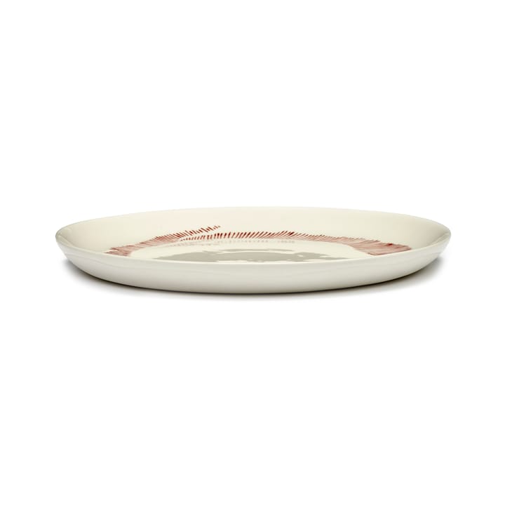 Ottolenghi Feast プレート M Ø22,5 cm 2枚, White stripes-red Serax | セラックス