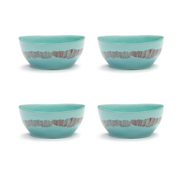 Ottolenghi Feast ボウル S Ø15 cm 4個セット - Azure stripes-red - Serax | セラックス