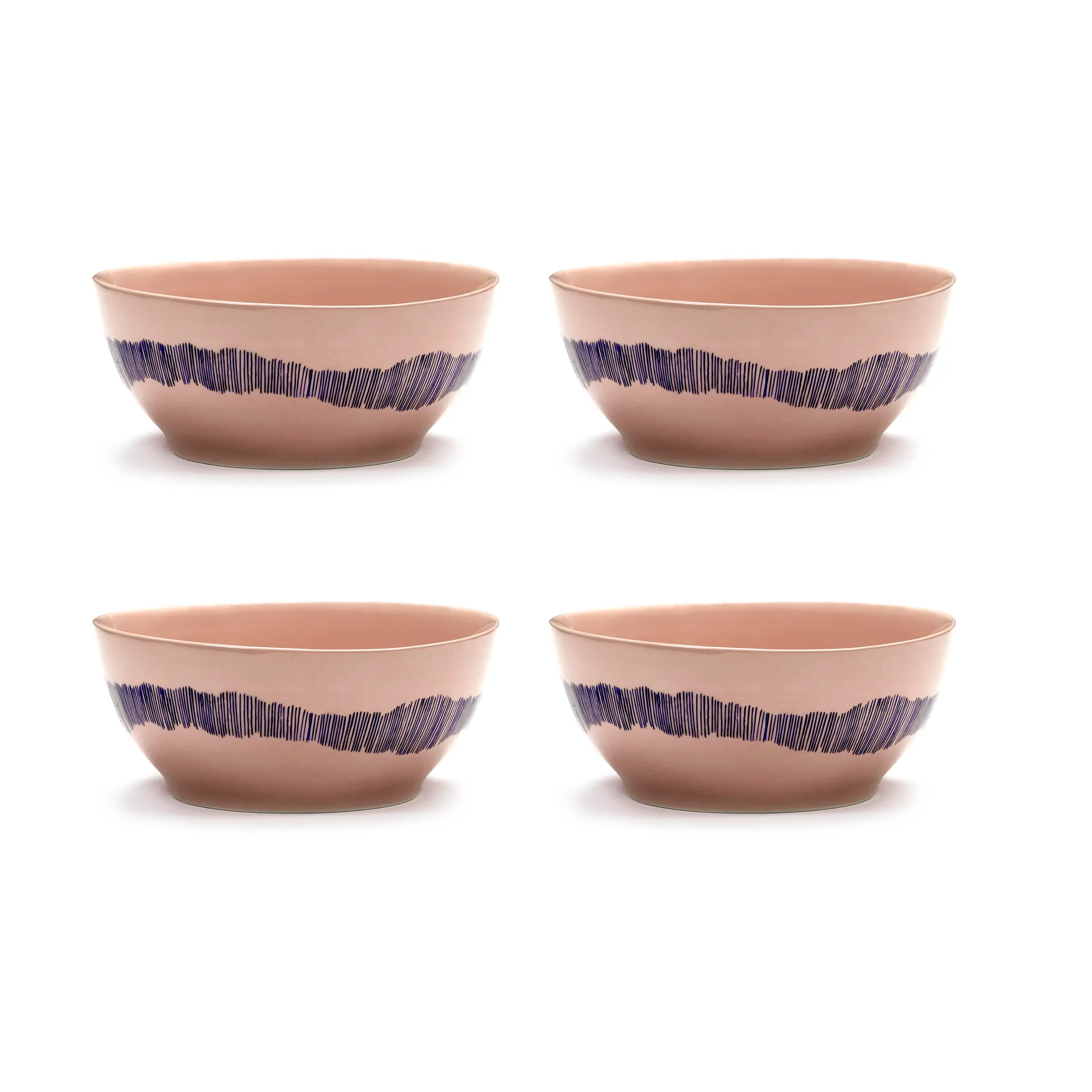 Ottolenghi Feast ボウル S Ø15 cm 4個セット, Pink stripes blue Serax | セラックス