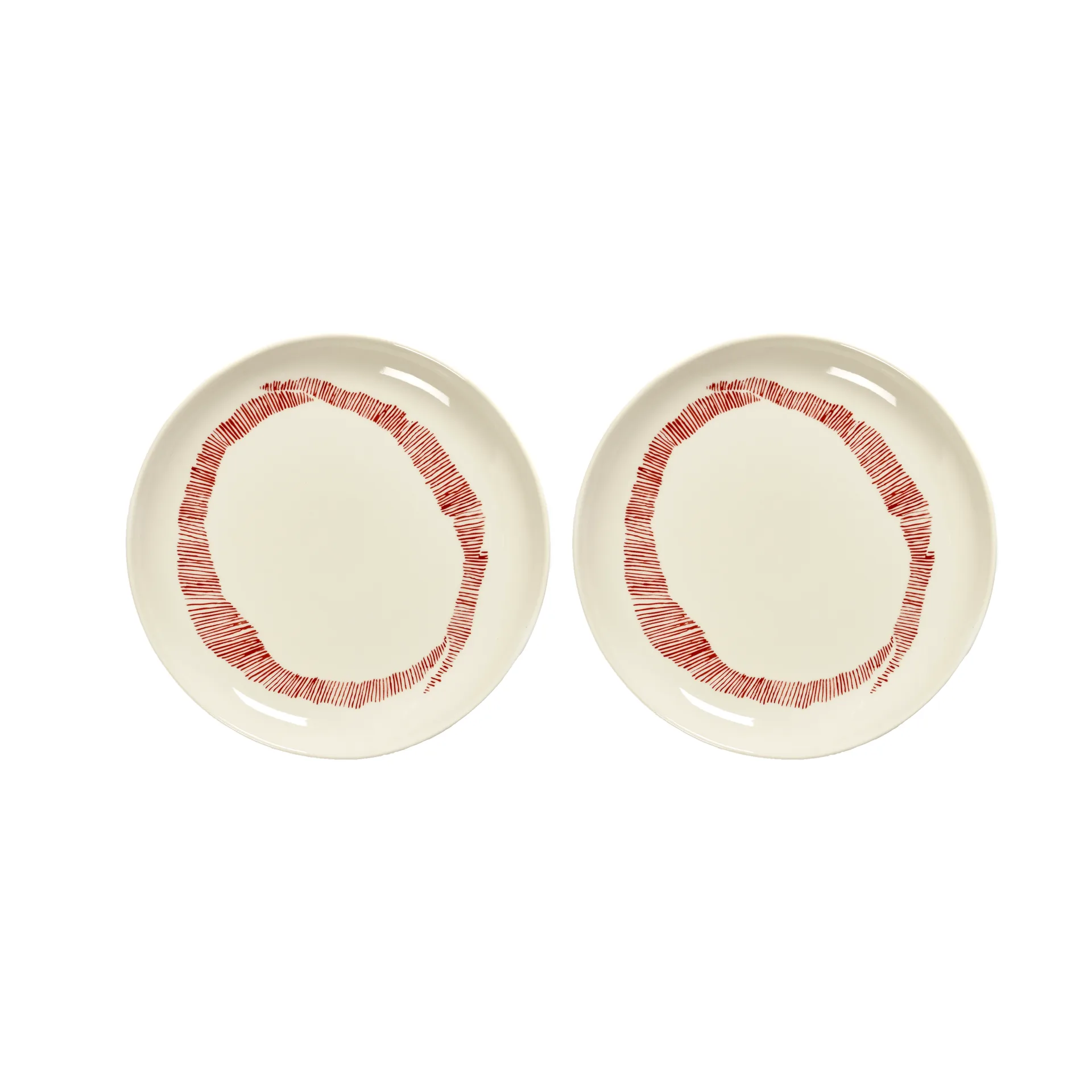 Ottolenghi Feast プレート S Ø19 cm 2枚セット, White stripes-red Serax | セラックス