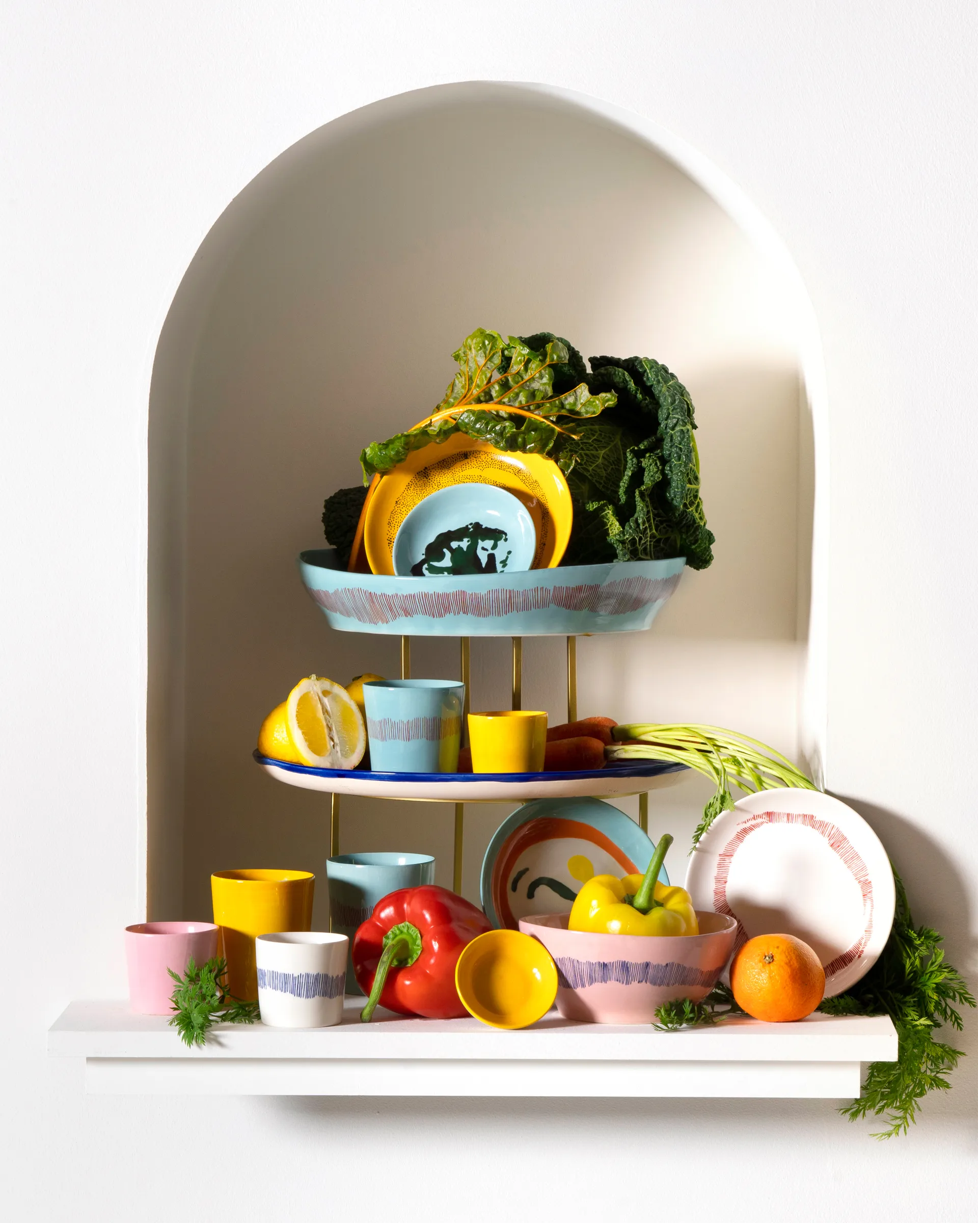 Ottolenghi Feast プレート S Ø19 cm 2枚セット, White stripes-red Serax | セラックス