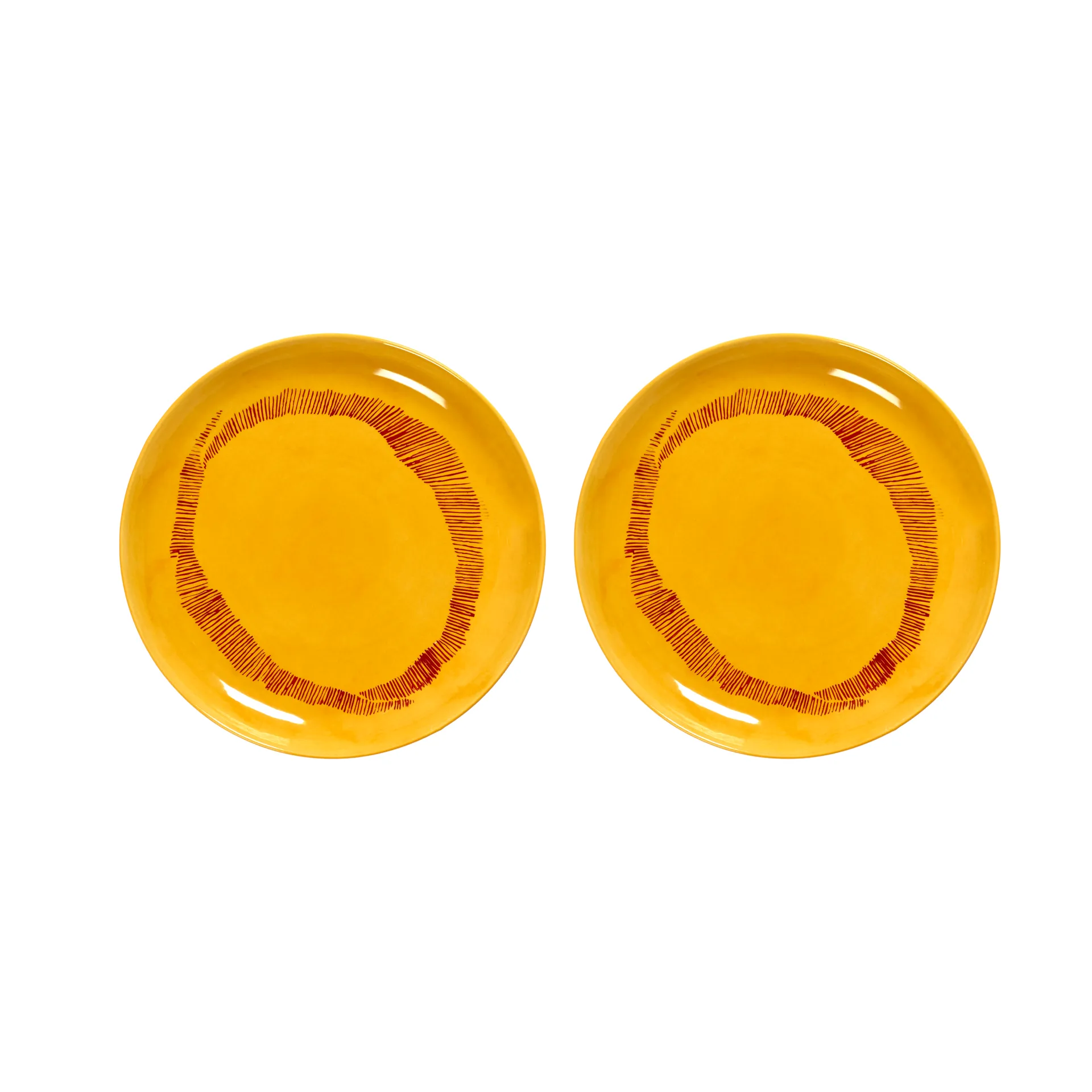 Ottolenghi Feast プレート S Ø19 cm 2枚セット, Yellow stripes-red Serax | セラックス