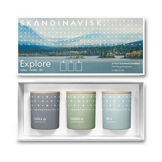 Explore 香り付き キャンドル ギフトセット ミニ, 3 pieces Skandinavisk | スカンジナビスク