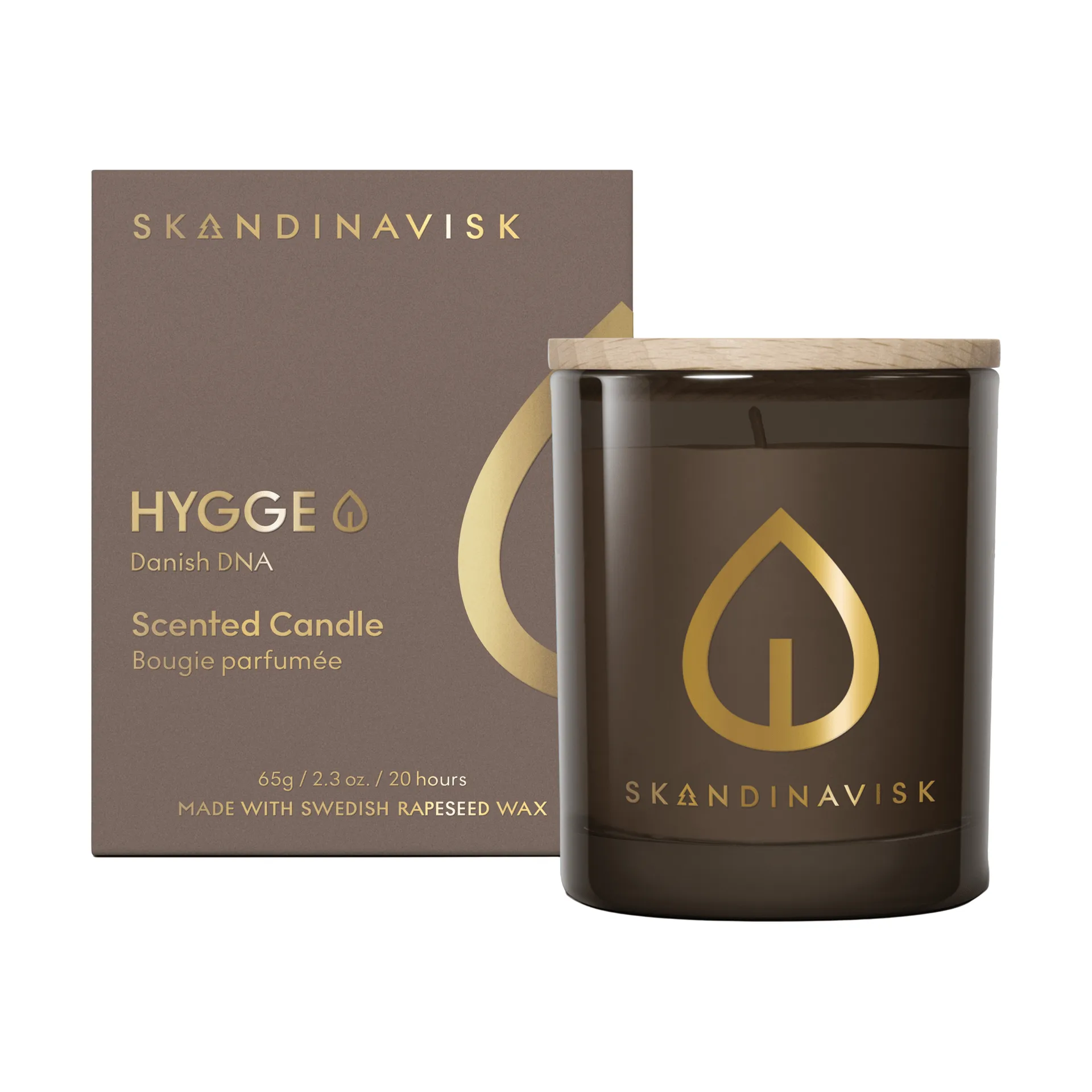 Hygge Gold Symbol キャンドルホルダー付きキャンドル, 65 g Skandinavisk | スカンジナビスク