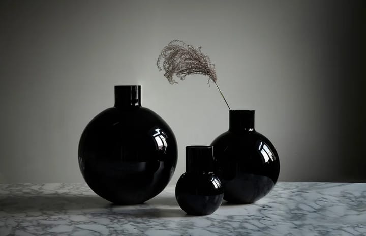 Pallo 花瓶, Black 20 cm Skrufs Glasbruk
