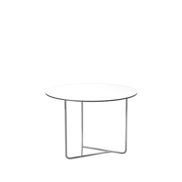 Tellus コーヒーテーブル - White, chrome stand, h44 d64 - SMD Design | SMD Design