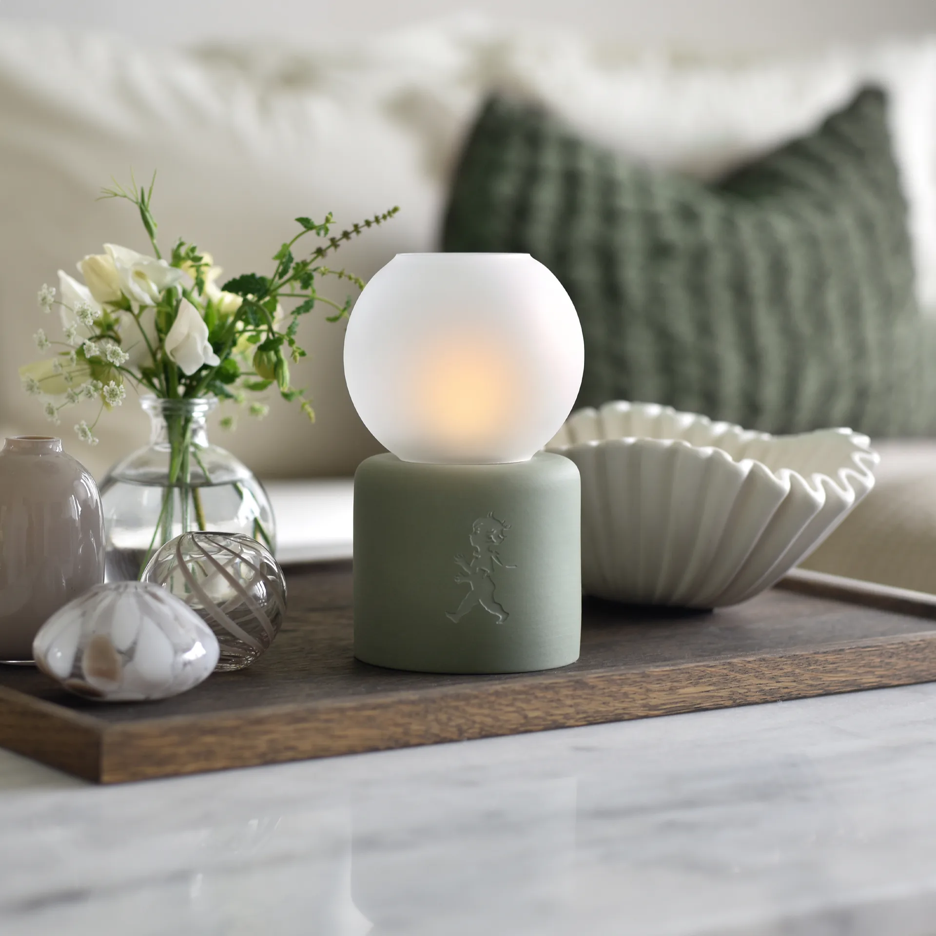 Globe ティーライトホルダー Ø9.5x17 cm, Green Solstickan Design