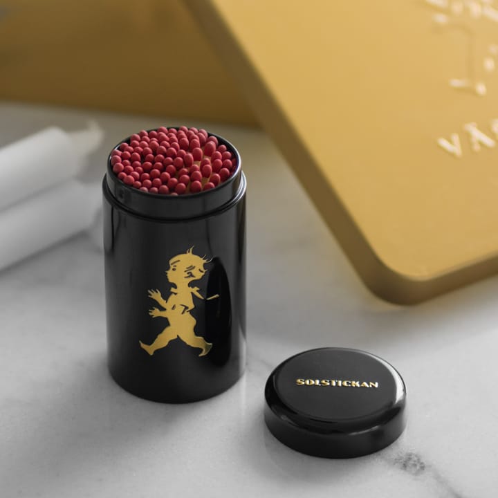 Solstickan マッチチューブ 100本セット, Black-gold Solstickan Design