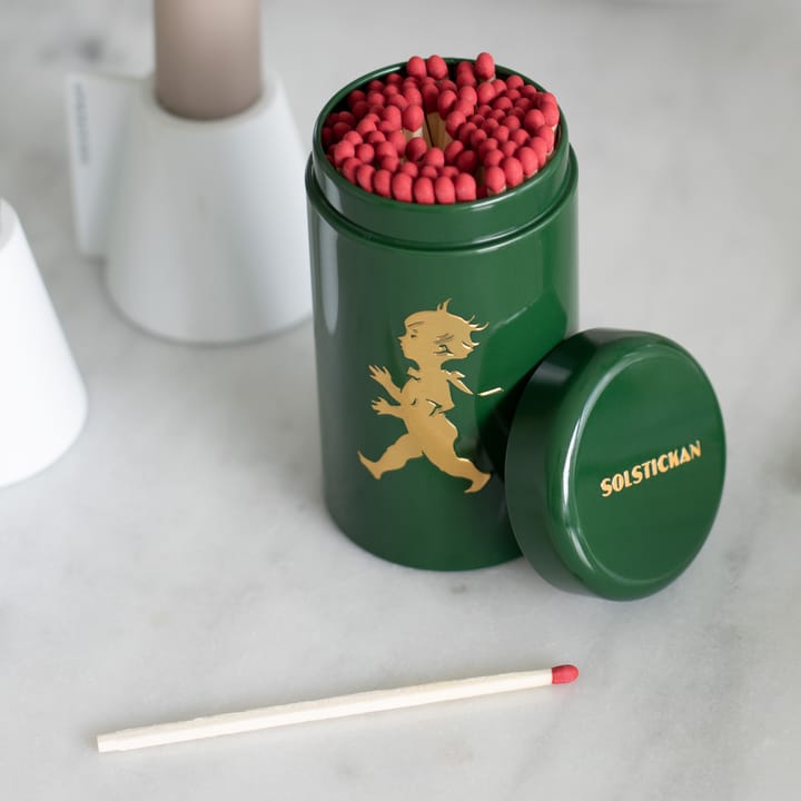 Solstickan マッチチューブ 100本セット, Green-gold Solstickan Design