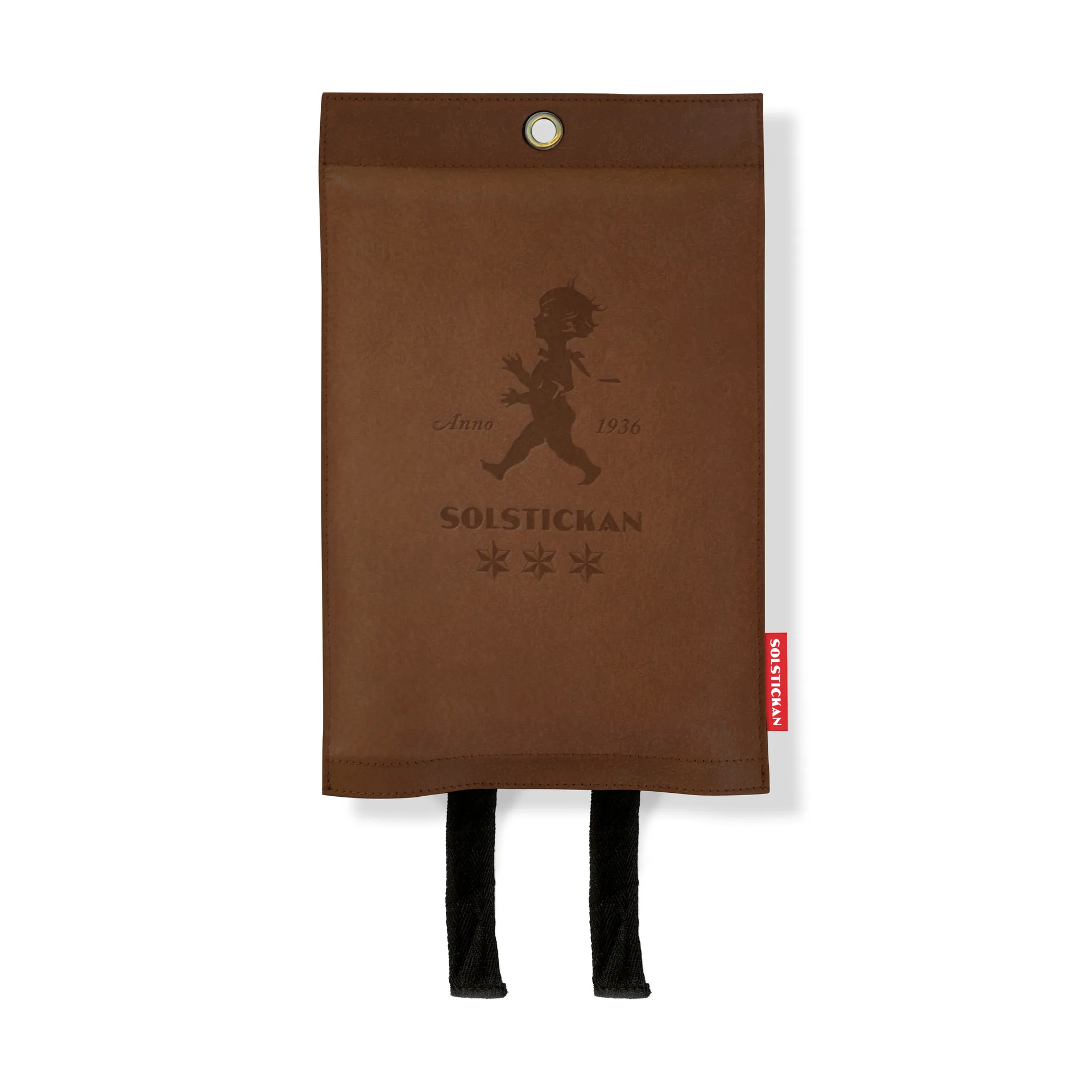 Solstickan ファイヤーブランケット レザー 120x120 cm, Dark leather Solstickan Design